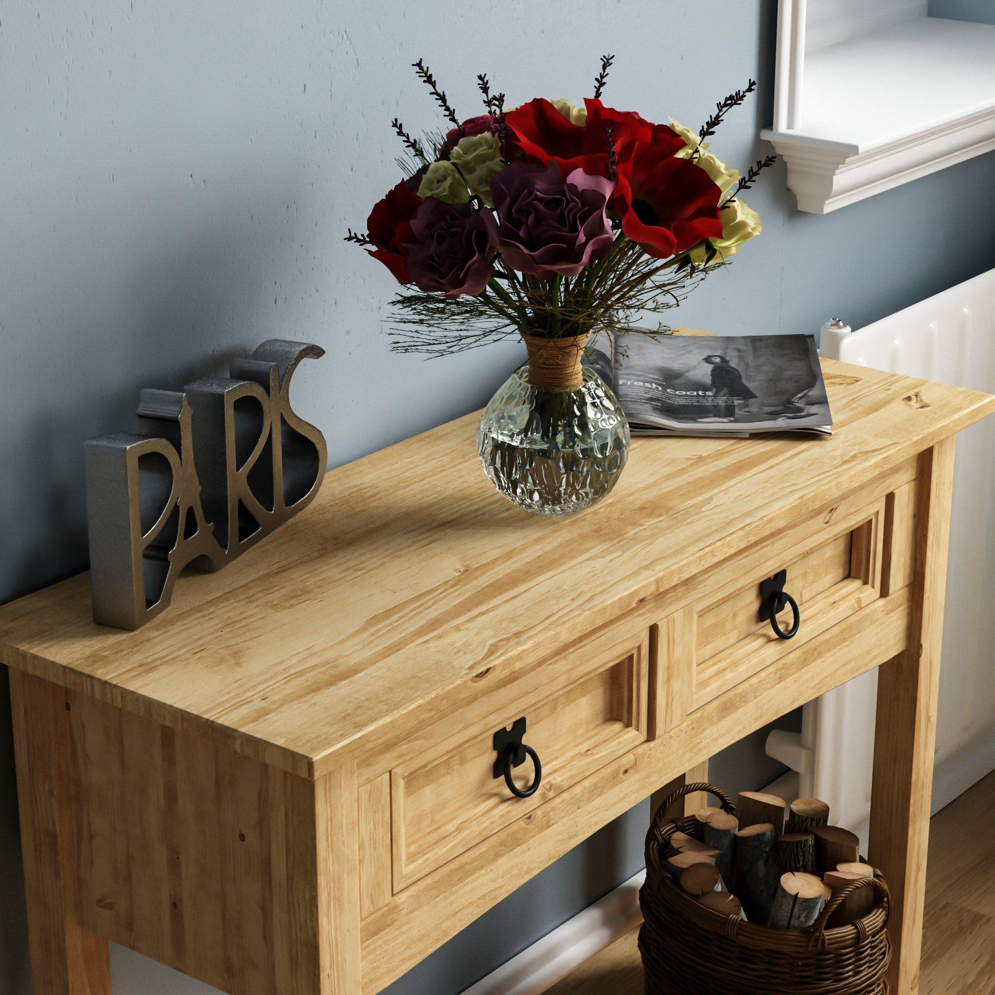 Pine - Lassic - Vida Designs Corona 2 Drawer Console Table - 4