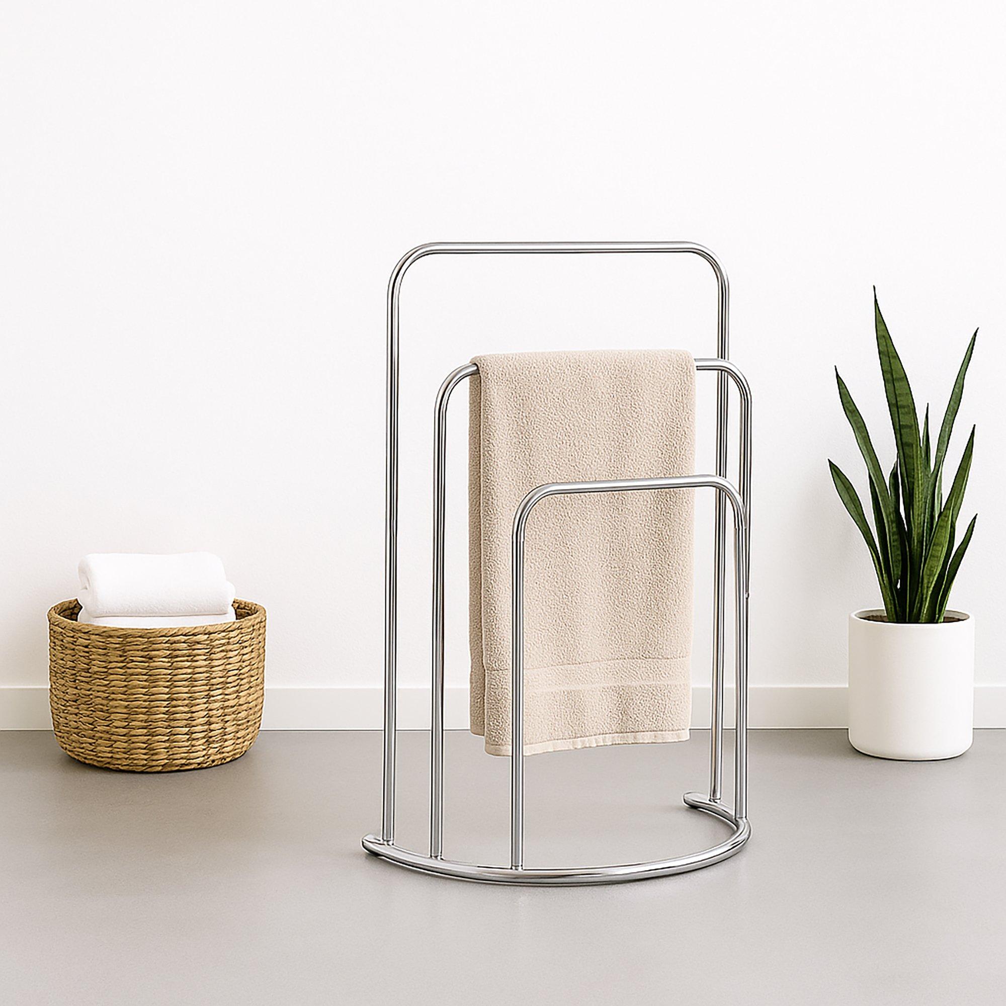 Stainless Steel - Lassic - Bath Vida 3 Tier Towel Stand Curved - 1