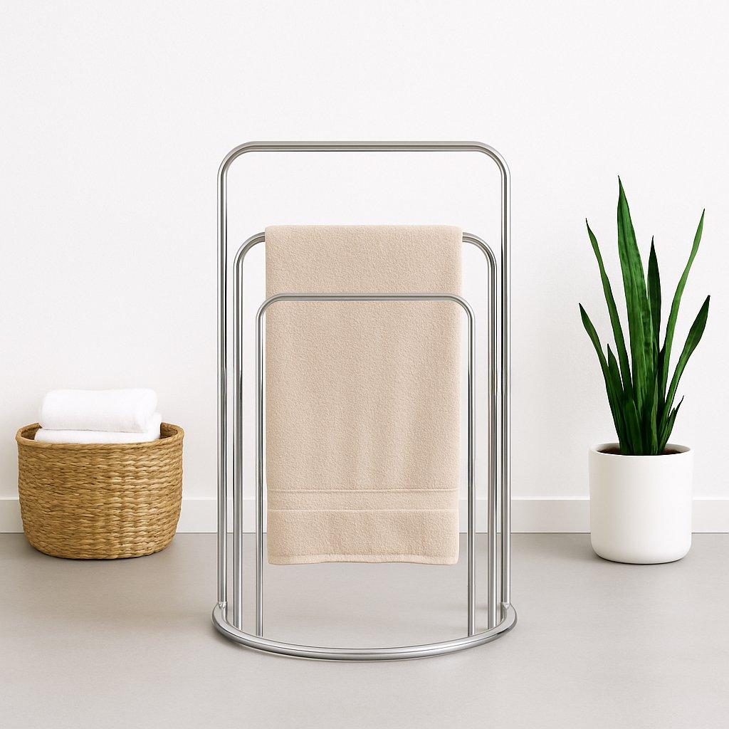Stainless Steel - Lassic - Bath Vida 3 Tier Towel Stand Curved - 2