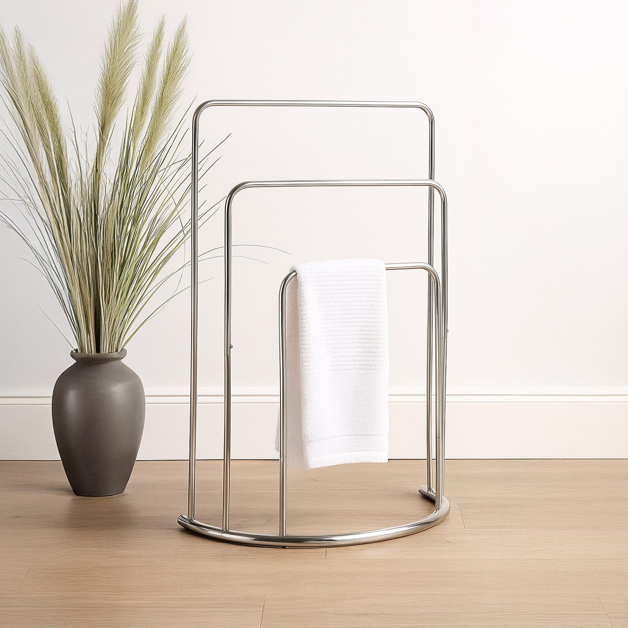 Stainless Steel - Lassic - Bath Vida 3 Tier Towel Stand Curved - 4