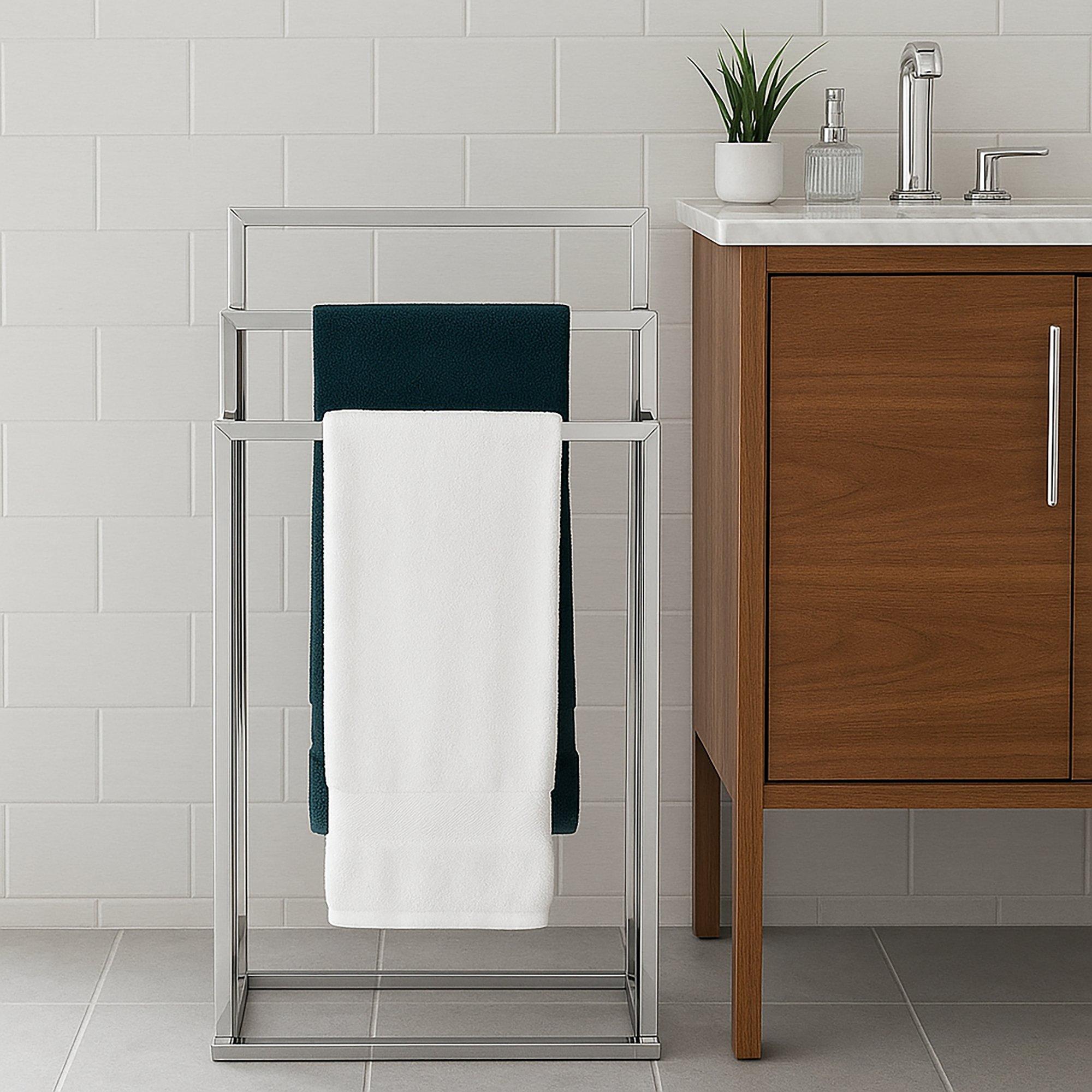 Lassic  Bath Vida 3 Tier Towel Stand Square - Stainless Steel - 3 Tier