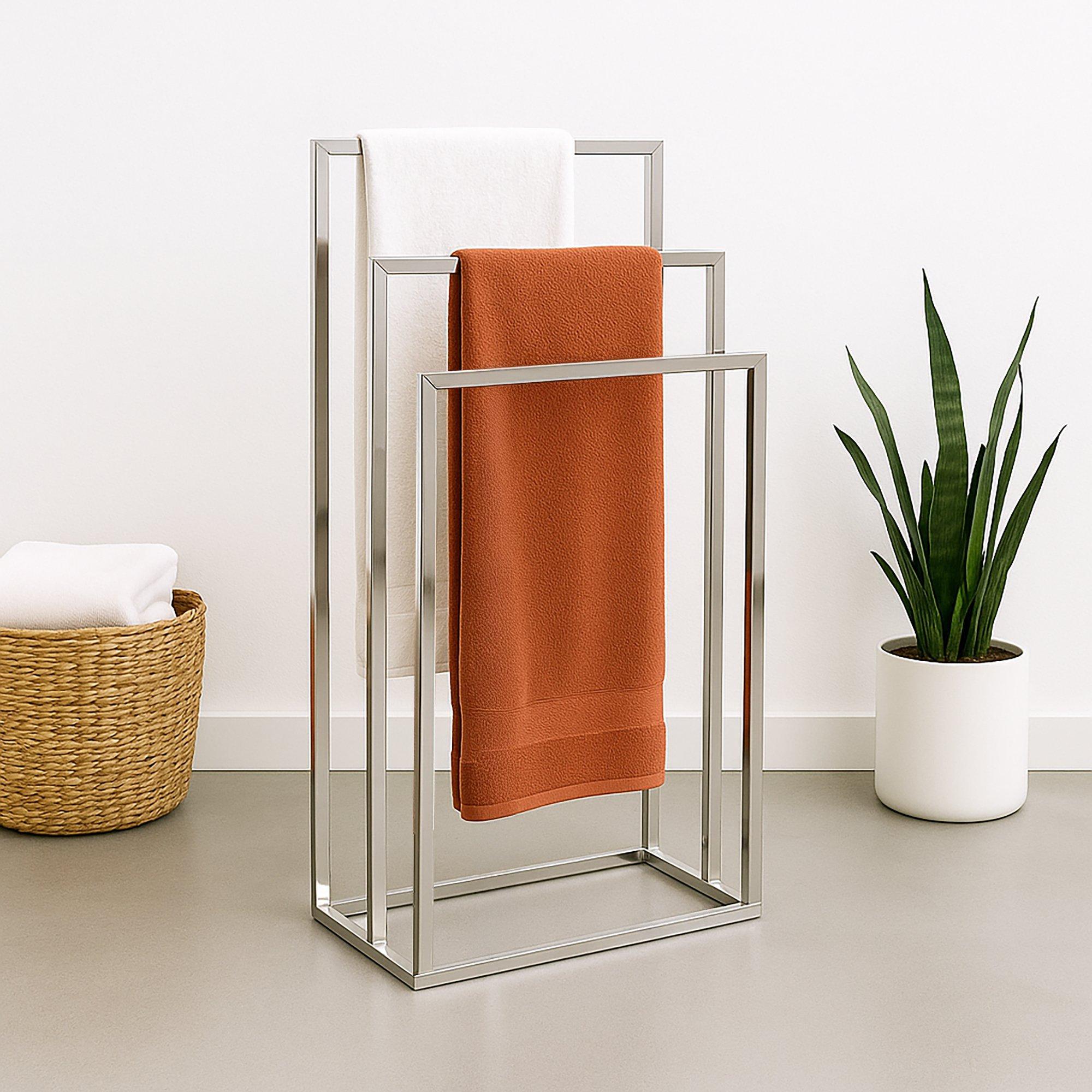 Stainless Steel - Lassic - Bath Vida 3 Tier Towel Stand Square - 2