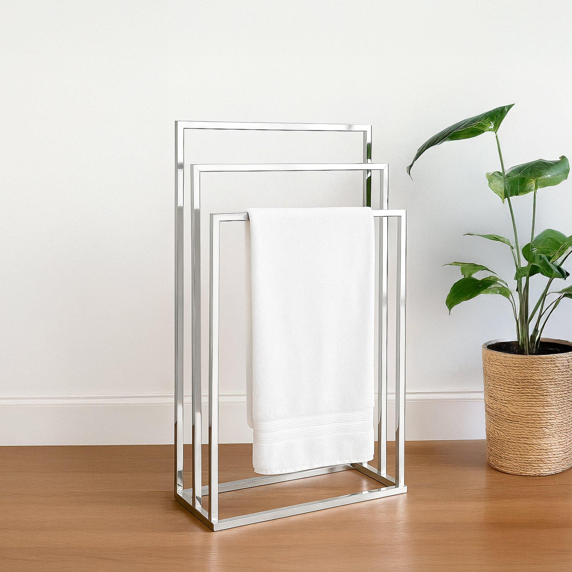 Stainless Steel - Lassic - Bath Vida 3 Tier Towel Stand Square - 3