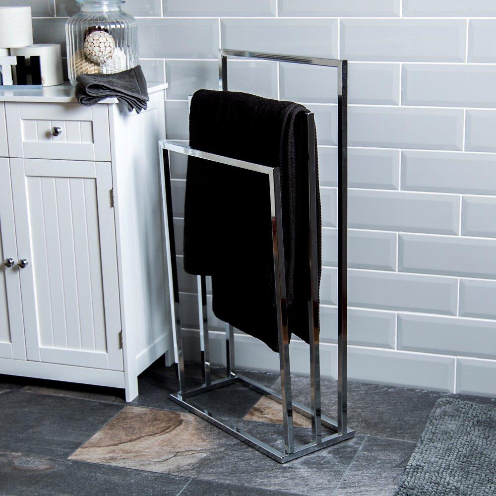 Stainless Steel - Lassic - Bath Vida 3 Tier Towel Stand Square - 4