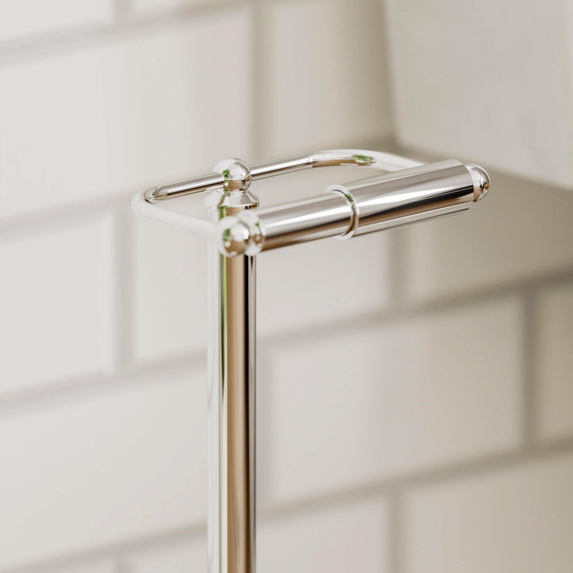 Chrome - Lassic - Bath Vida Floor Standing Toilet Roll Holder - 5