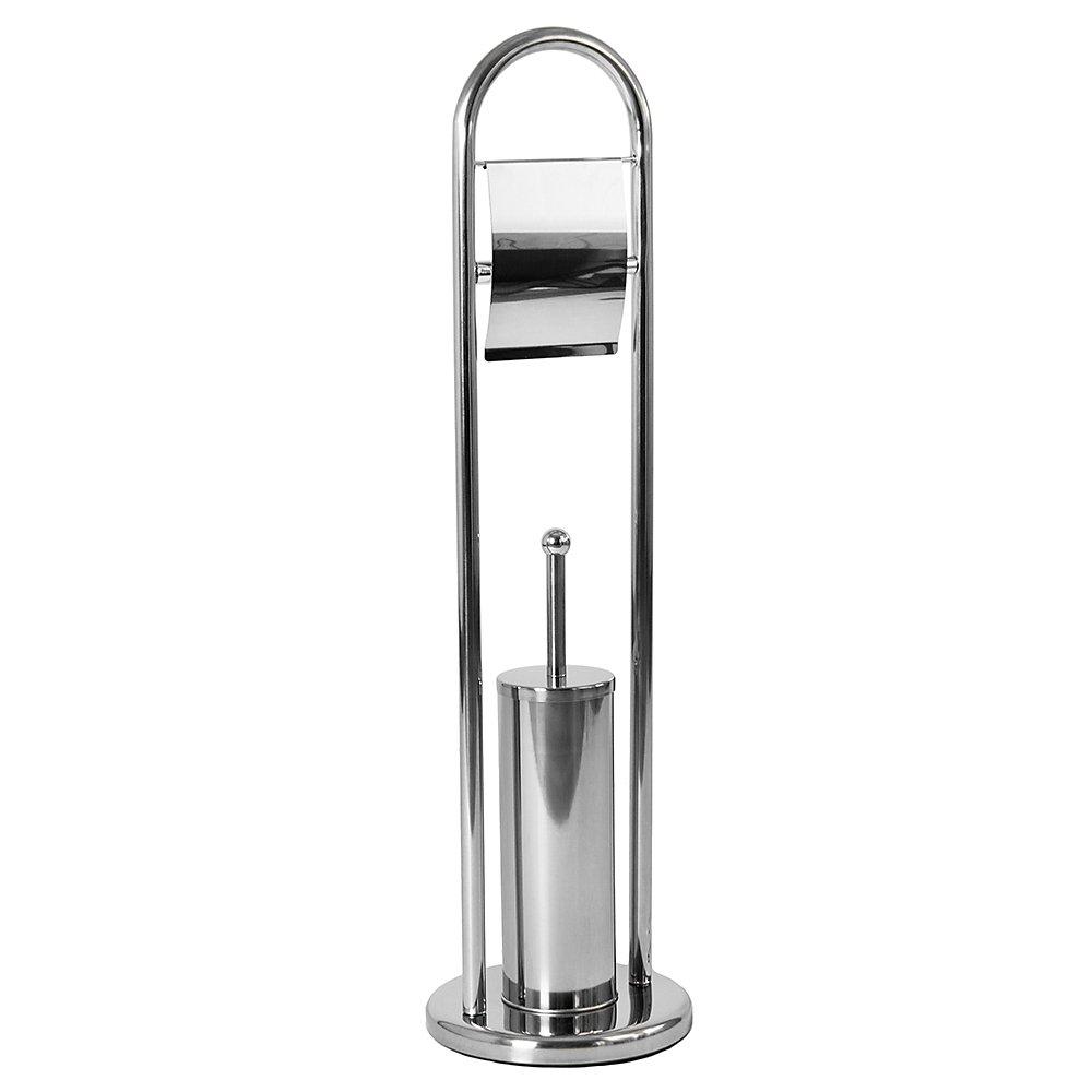 Stainless Steel - Lassic - Bath Vida Toilet Brush And Paper Holder With Round - 1
