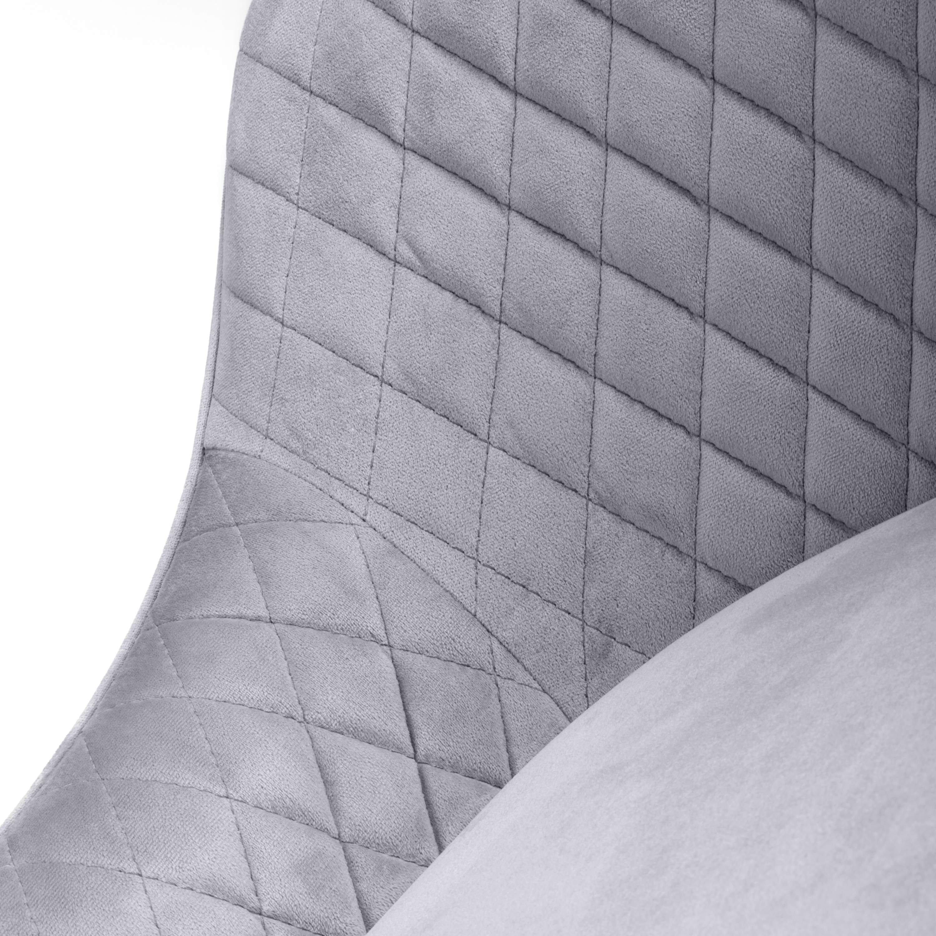 Grey - Shankar - Set of 2 Savanna Brushed Velvet Grey Bar Stools - 6