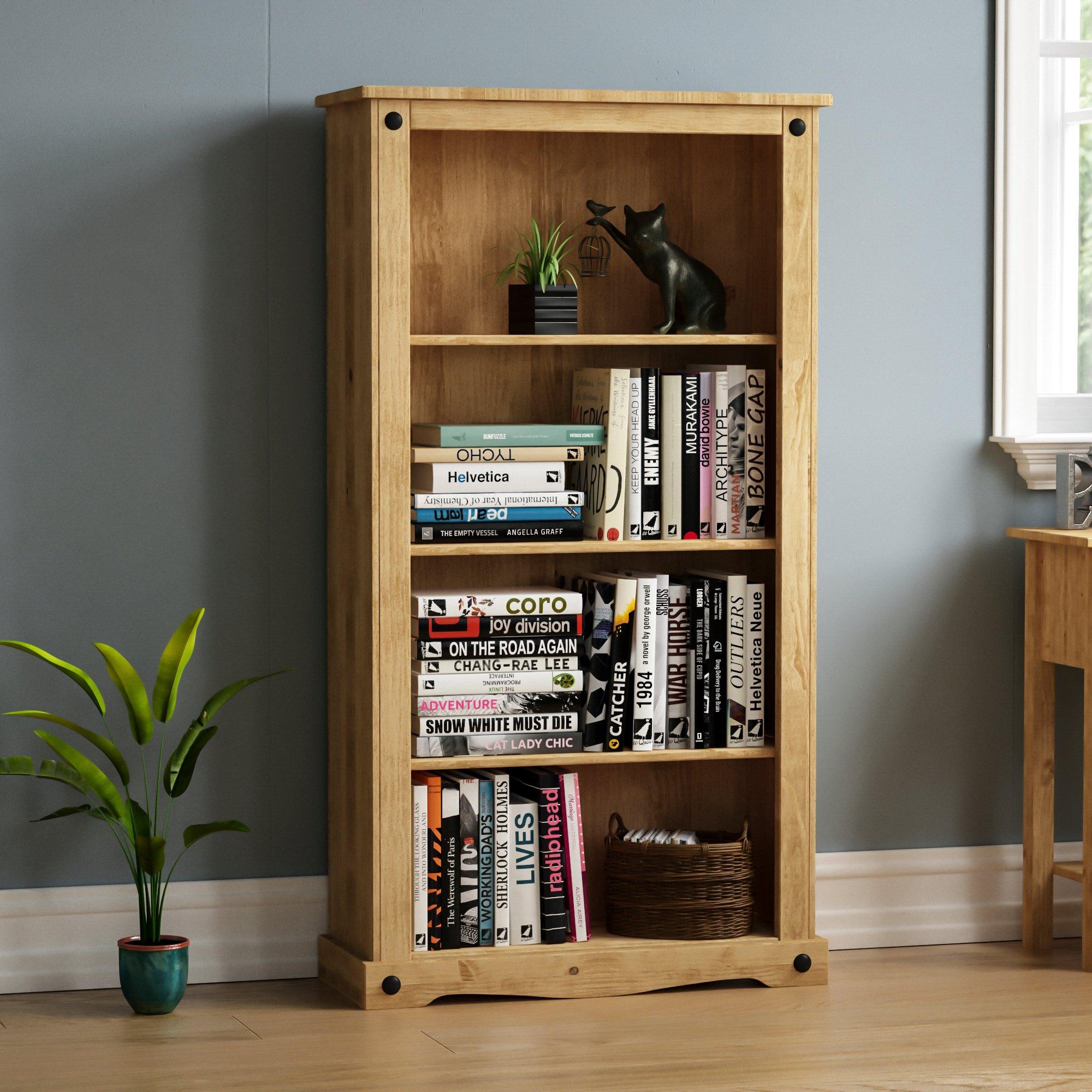 Pine - Lassic - Vida Designs Corona Medium Bookcase - 1