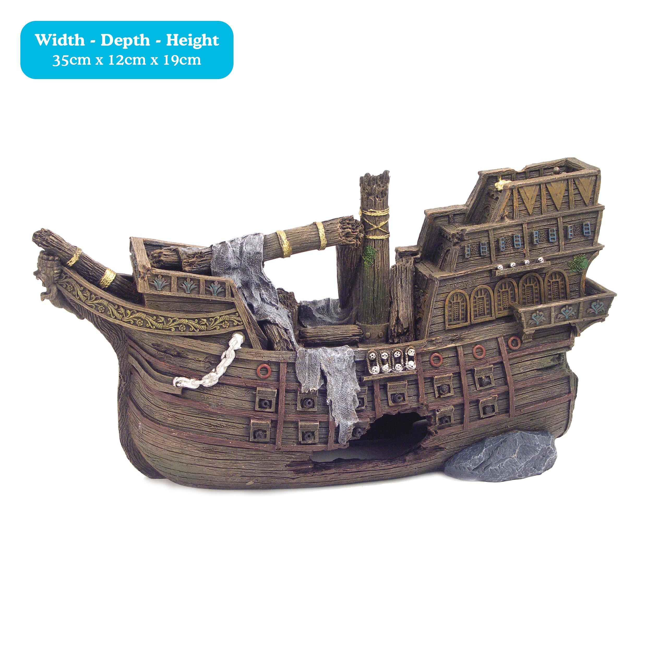 Rosewood Spanish Galleon Large Aquarium Decor