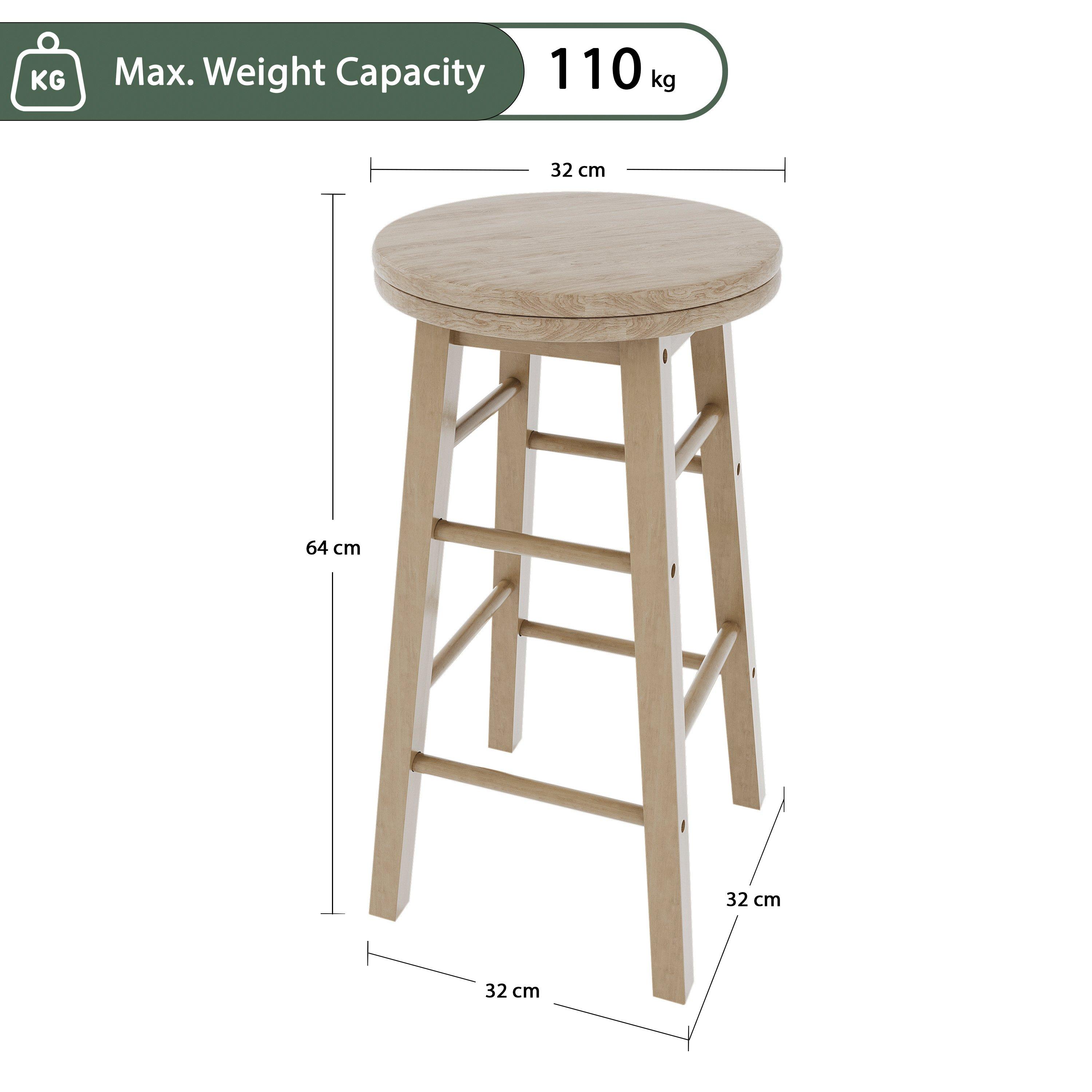 Pine - Lassic - Chef Vida Wooden Revolving Bar Stool - 2