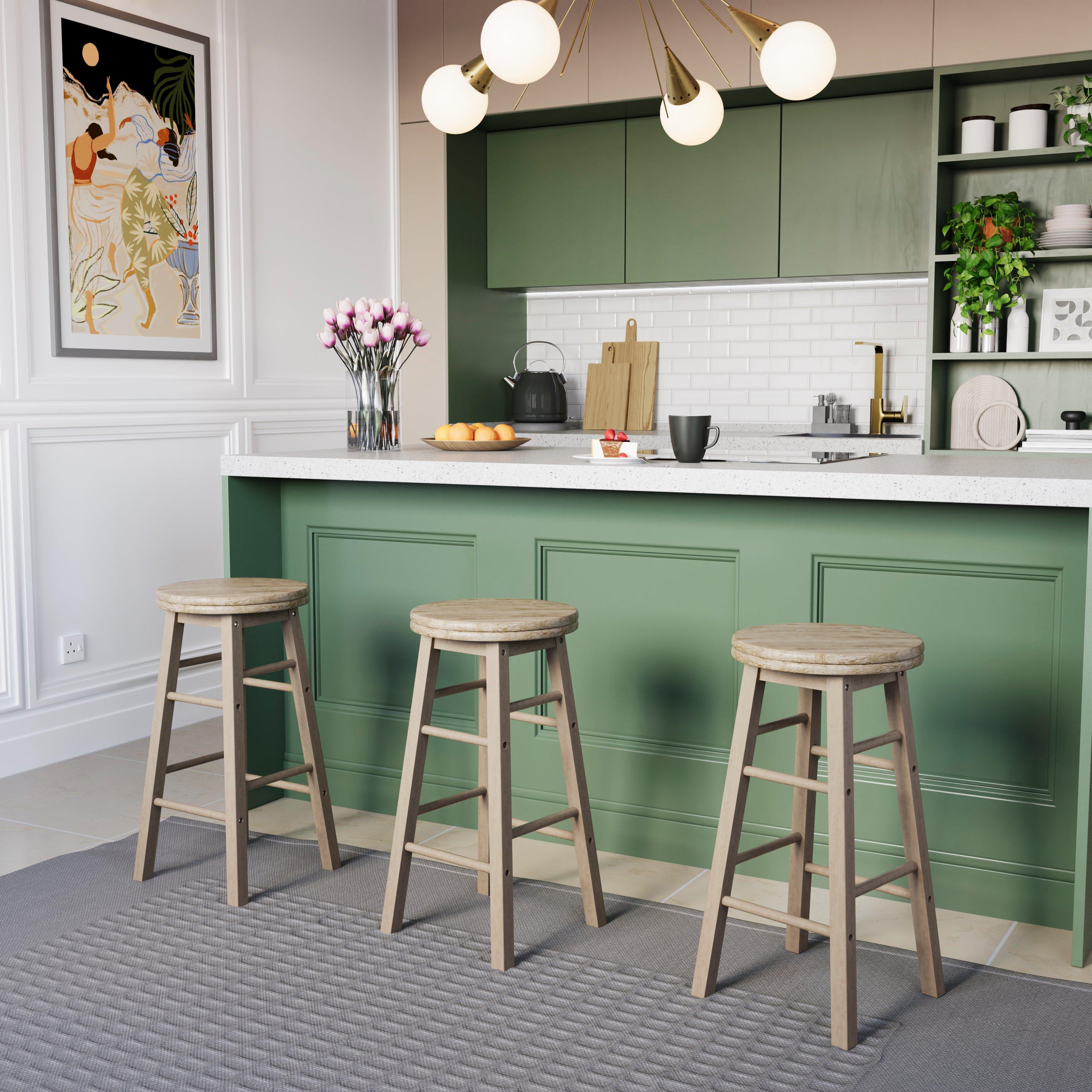 Pine - Lassic - Chef Vida Wooden Revolving Bar Stool - 6