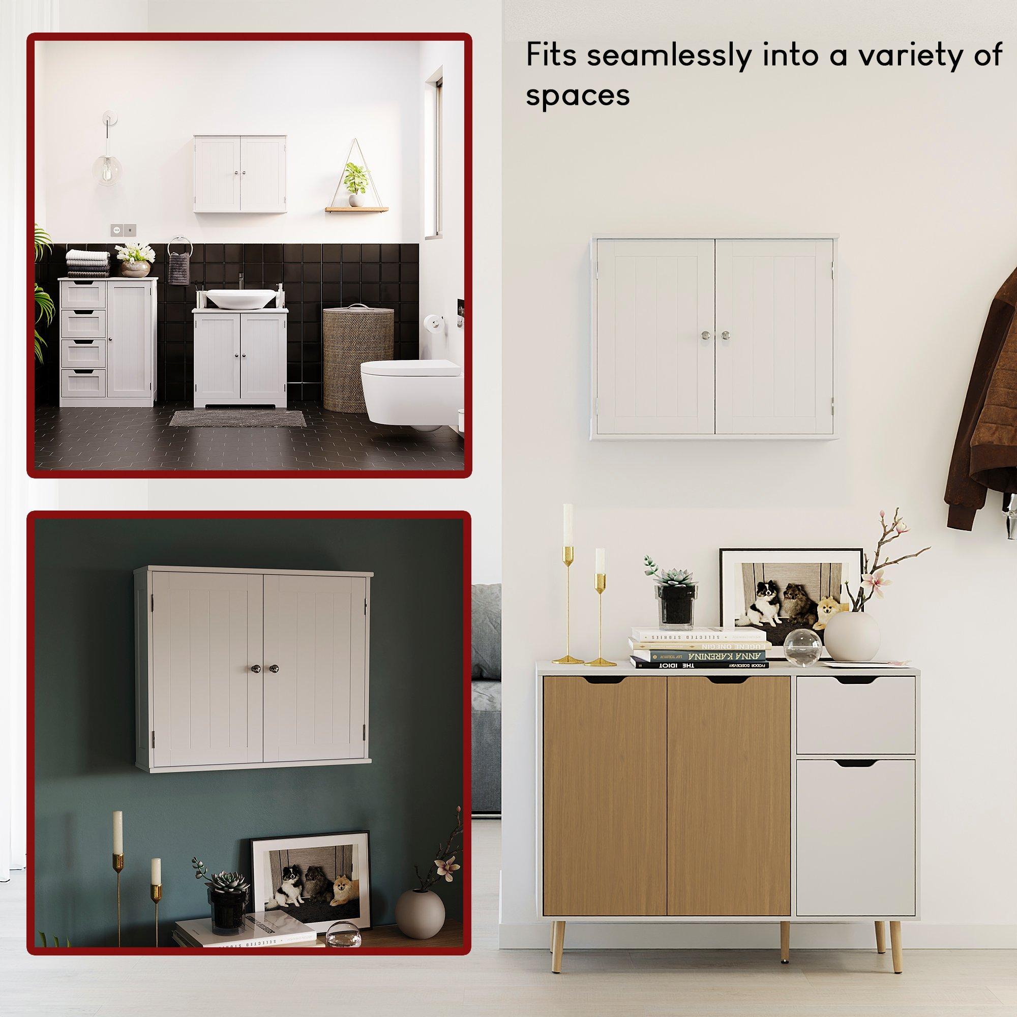 White - Lassic - Bath Vida Priano 2 Door Wall Cabinet - 3