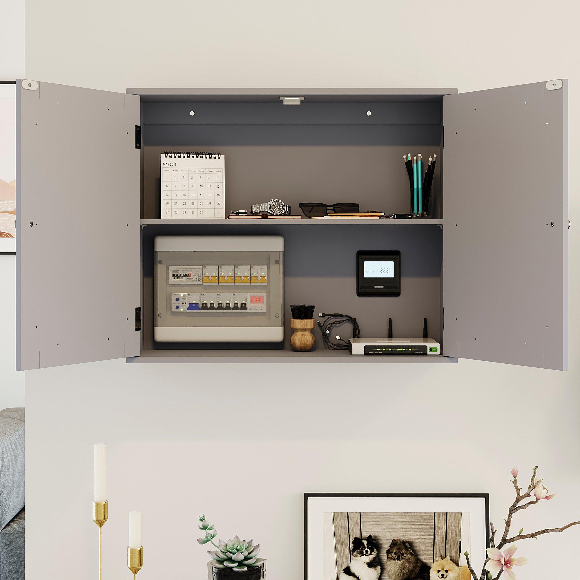 Grey - Lassic - Bath Vida Priano 2 Door Wall Cabinet - 5