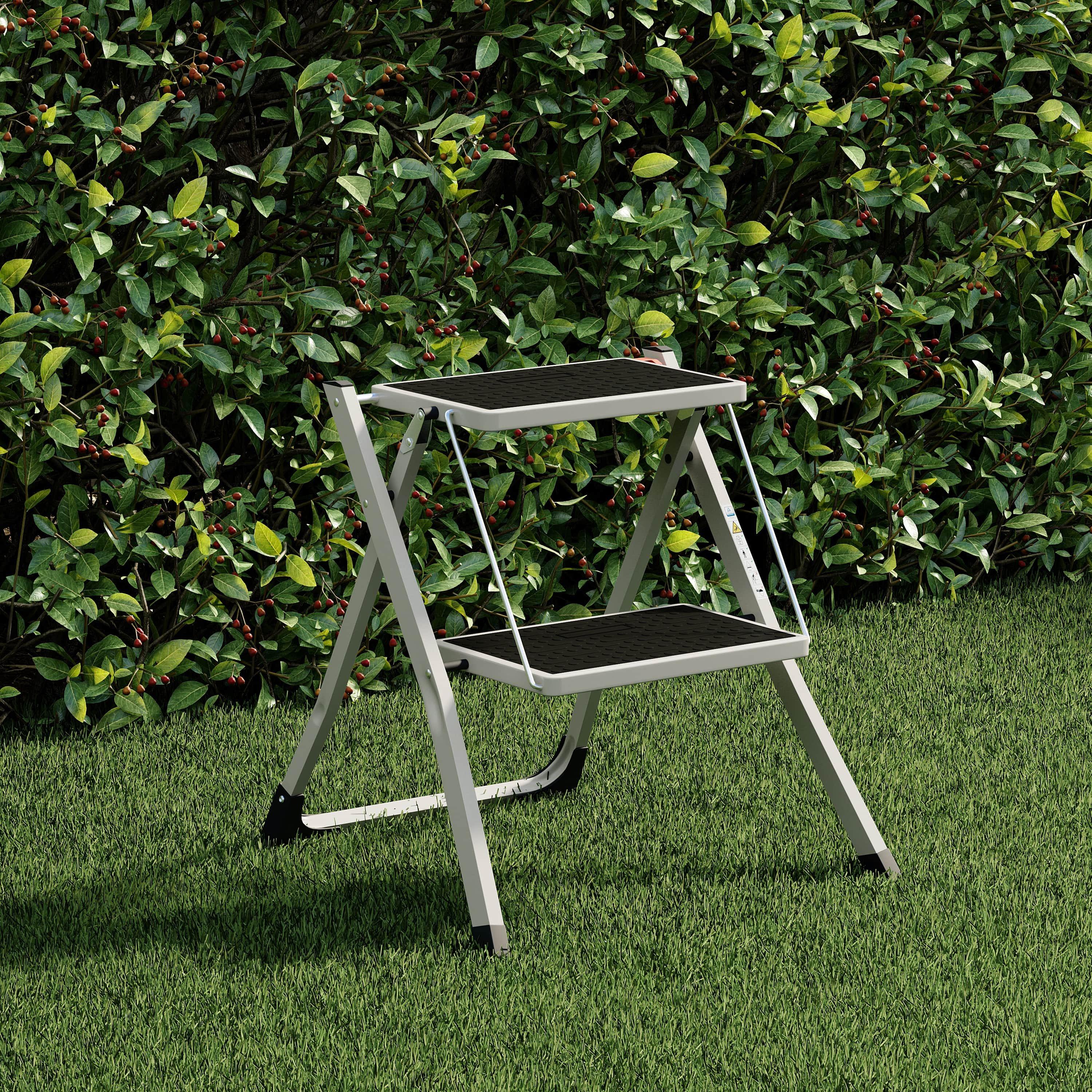 White - Lassic - Home Vida 2 Step Folding Step Ladder - 3