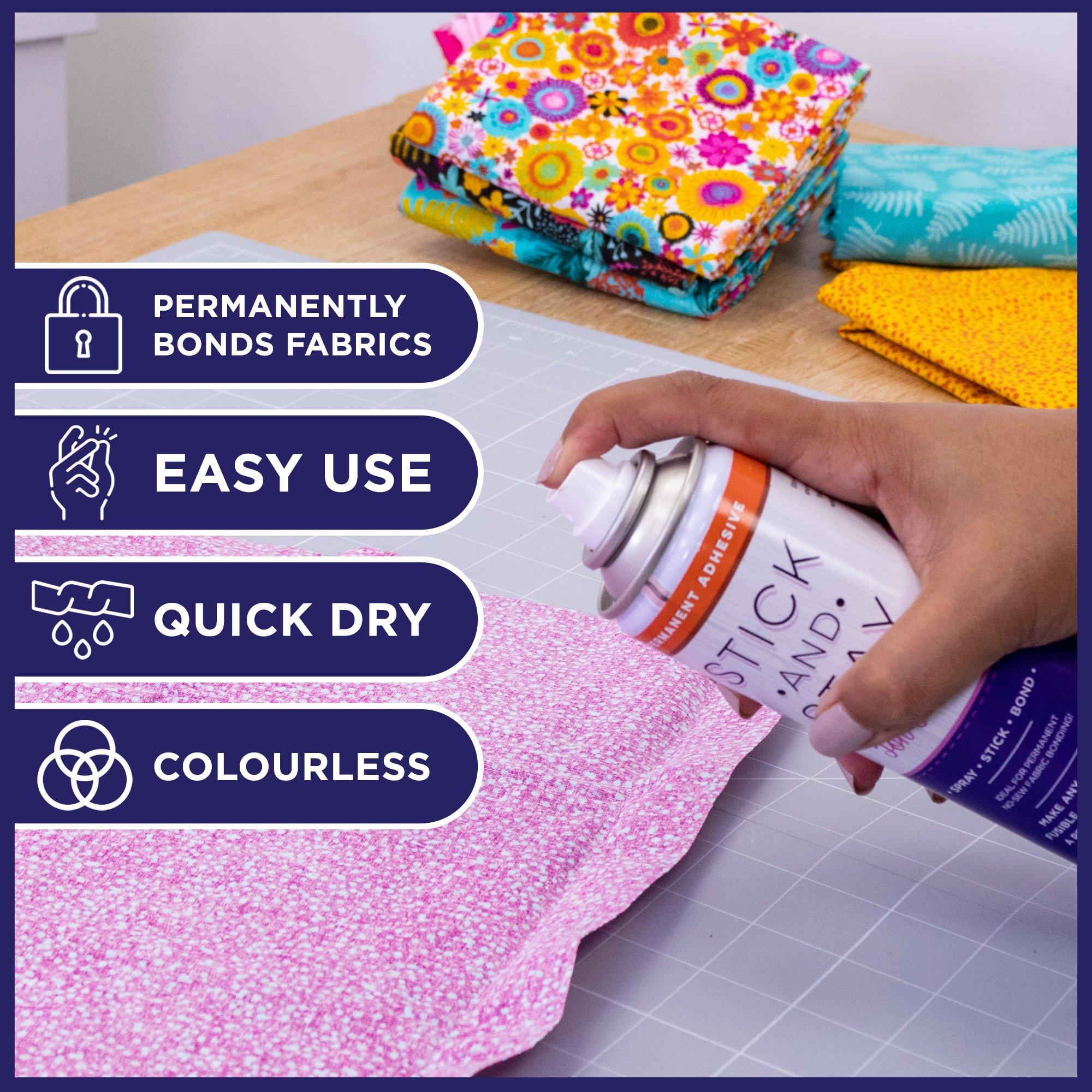 Clear - Crafters Companion - Crafters Companion Fabric Stick Spray and Stay Kit - 5