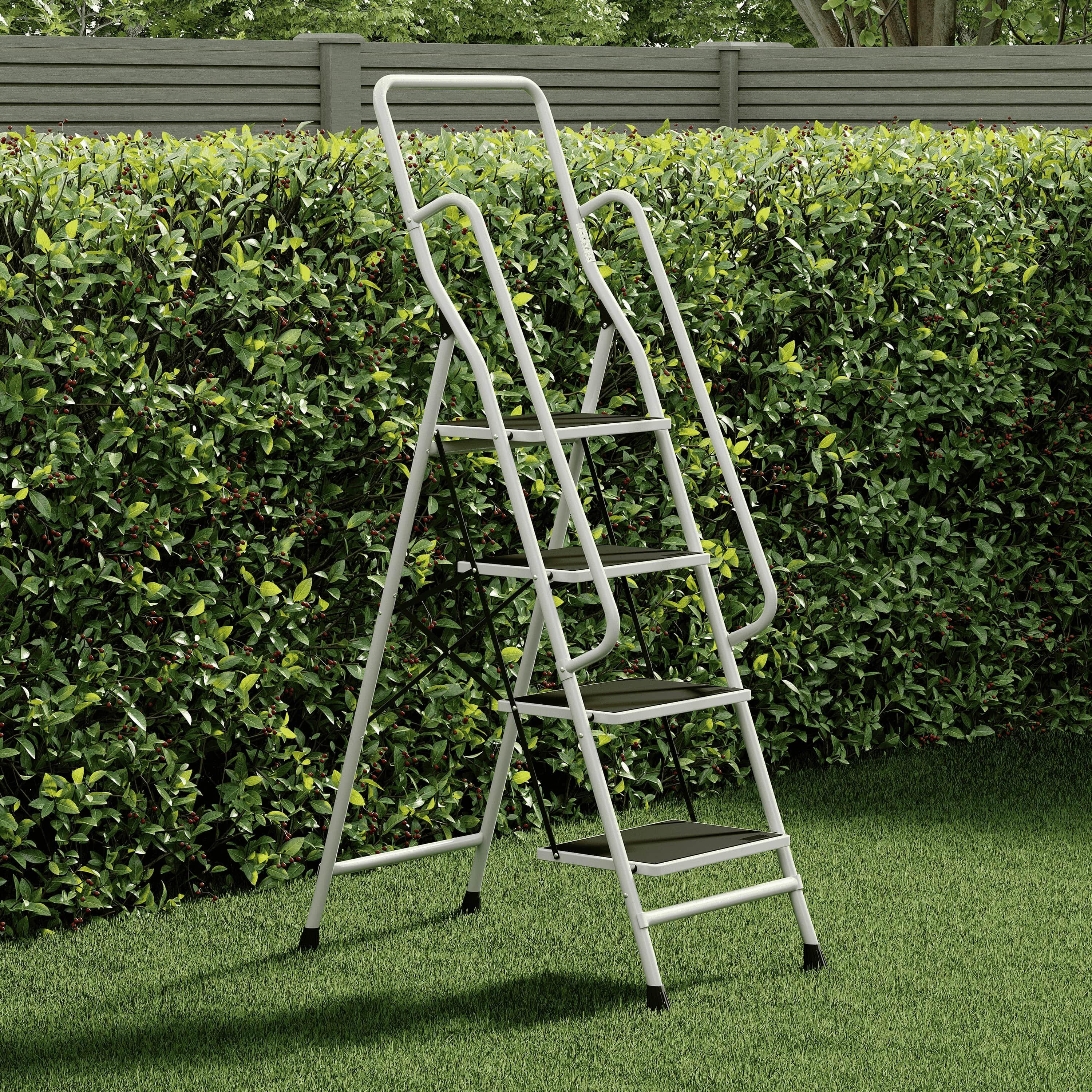 White - Lassic - Home Vida 4 Step Ladder With Handrail - 3