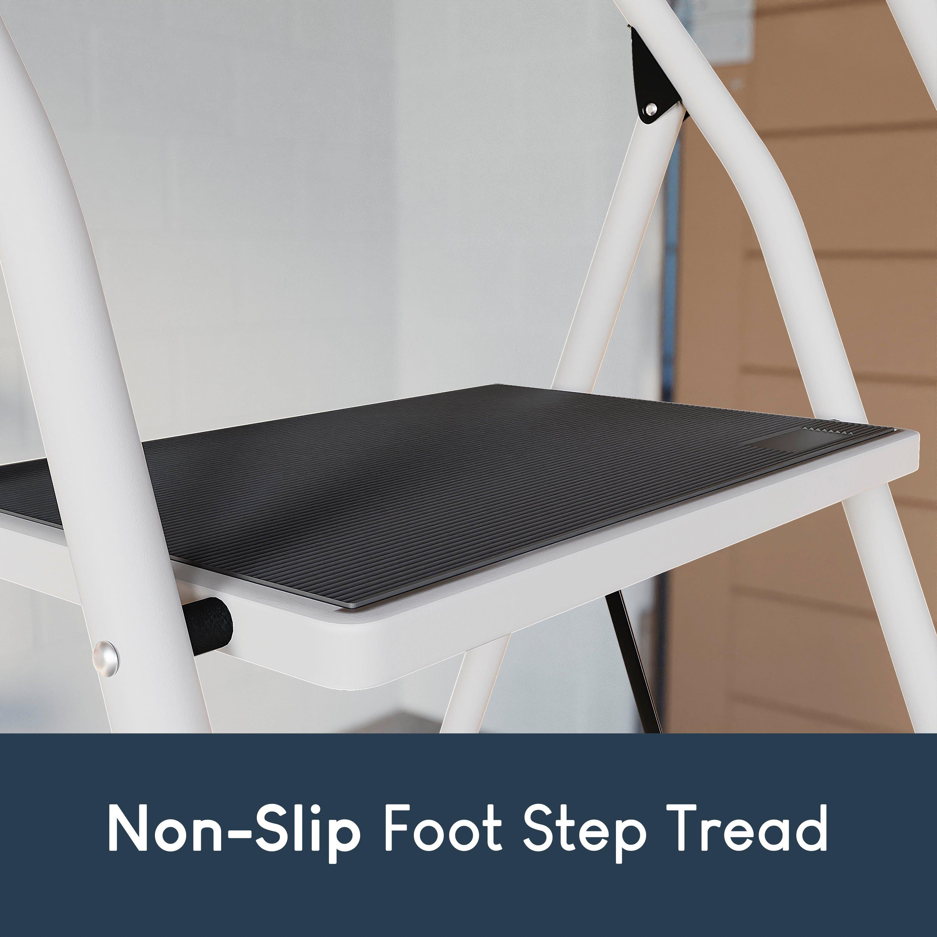 White - Lassic - Home Vida 4 Step Ladder With Handrail - 7