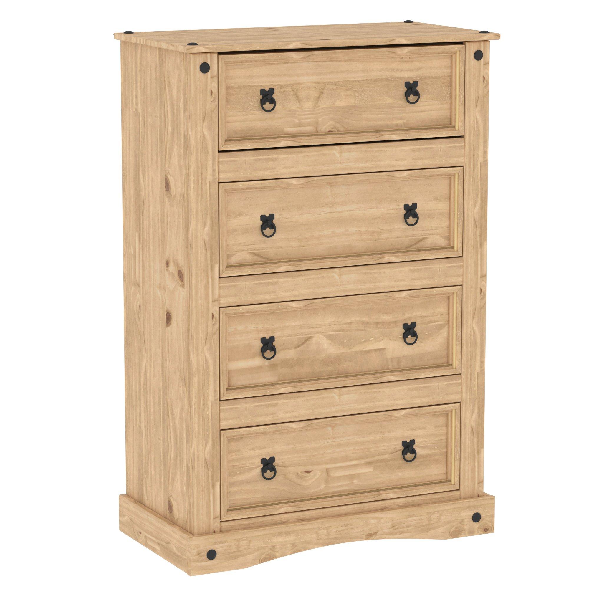 Pine - Lassic - Vida Designs Corona 4 Drawer Chest - 7
