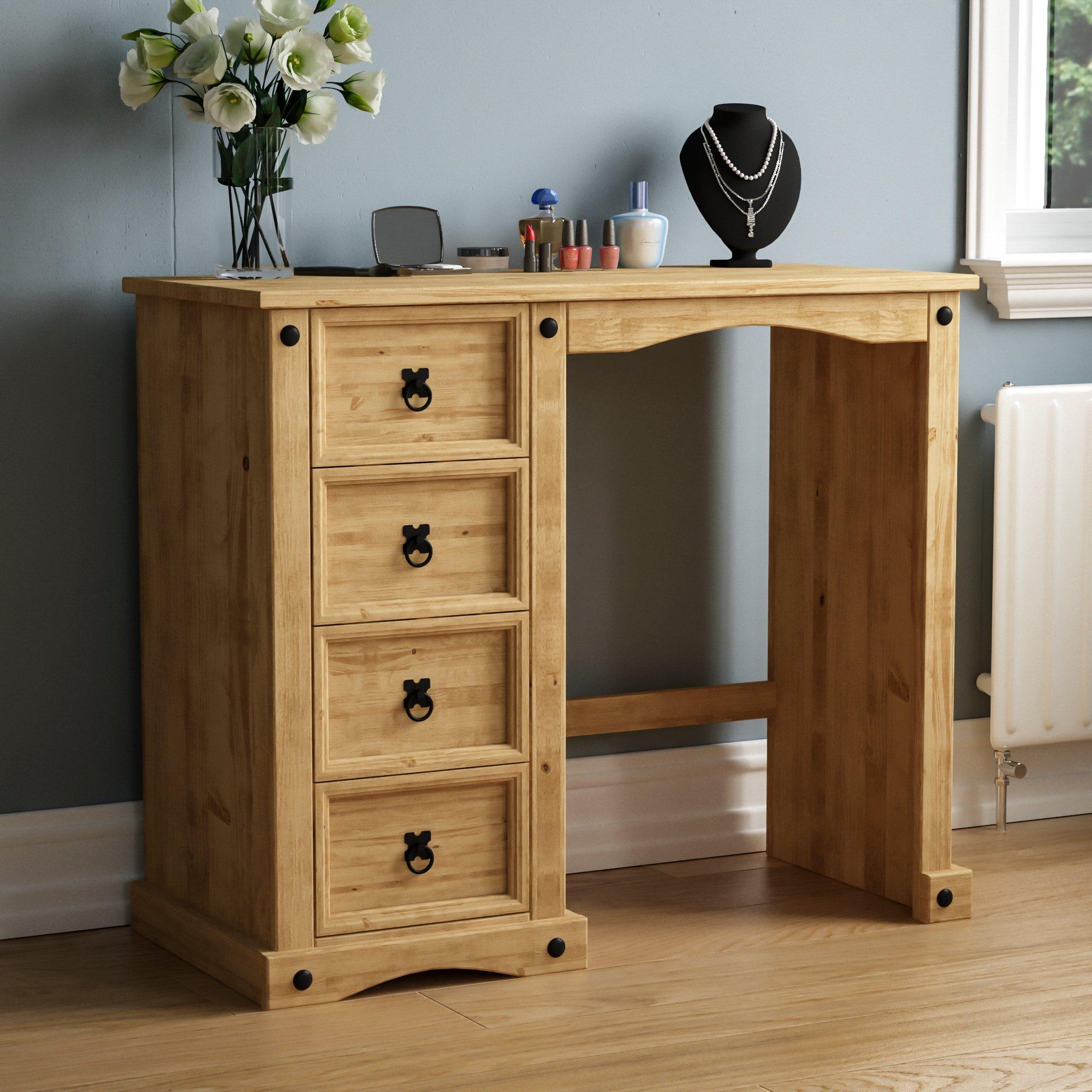 Lassic  Vida Designs Corona Dressing Table - Pine - 4 Drawer