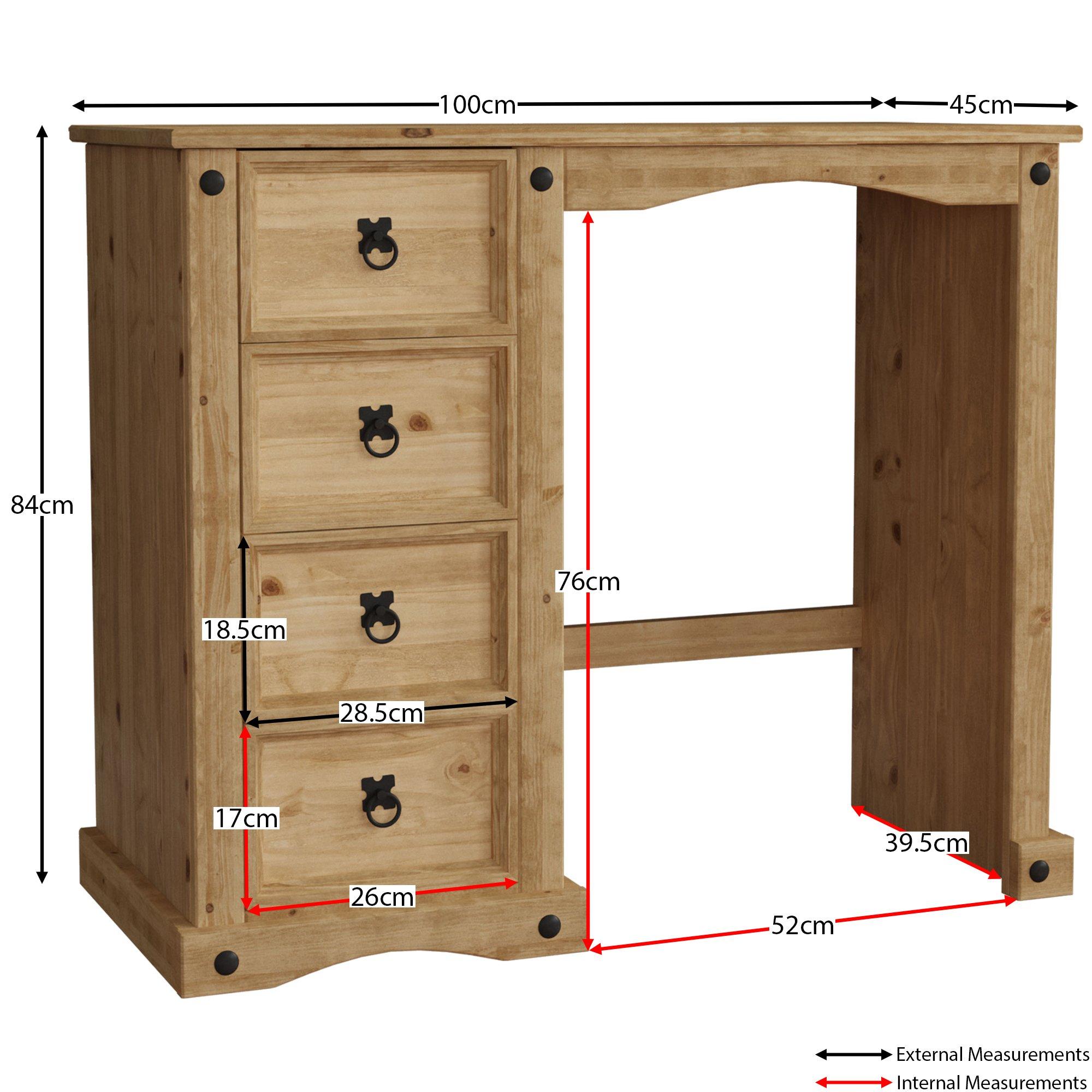 Pine - Lassic - Vida Designs Corona Dressing Table - 2