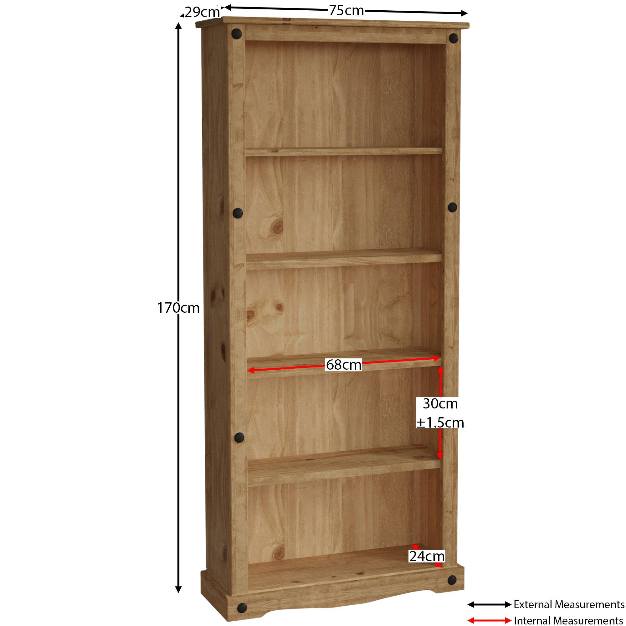 Pine - Lassic - Vida Designs Corona Large Bookcase - 2