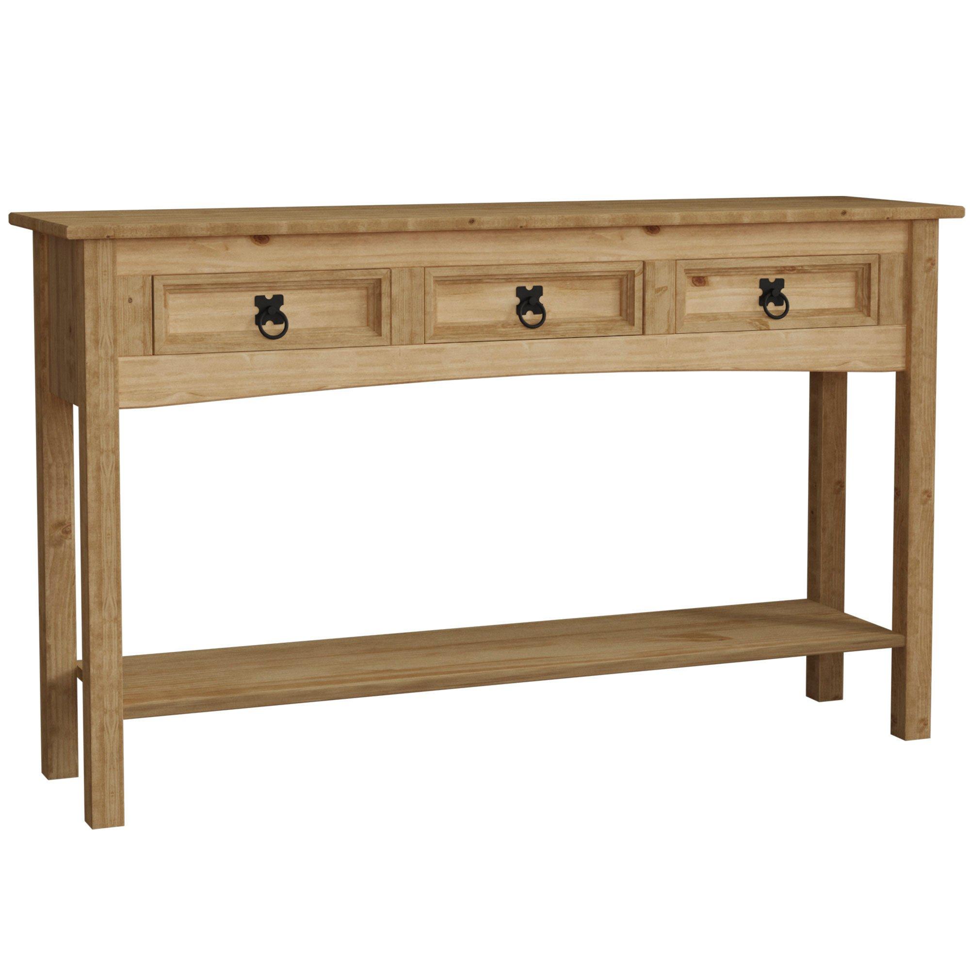 Pine - Lassic - Vida Designs Corona 3 Drawer Console Table - 8