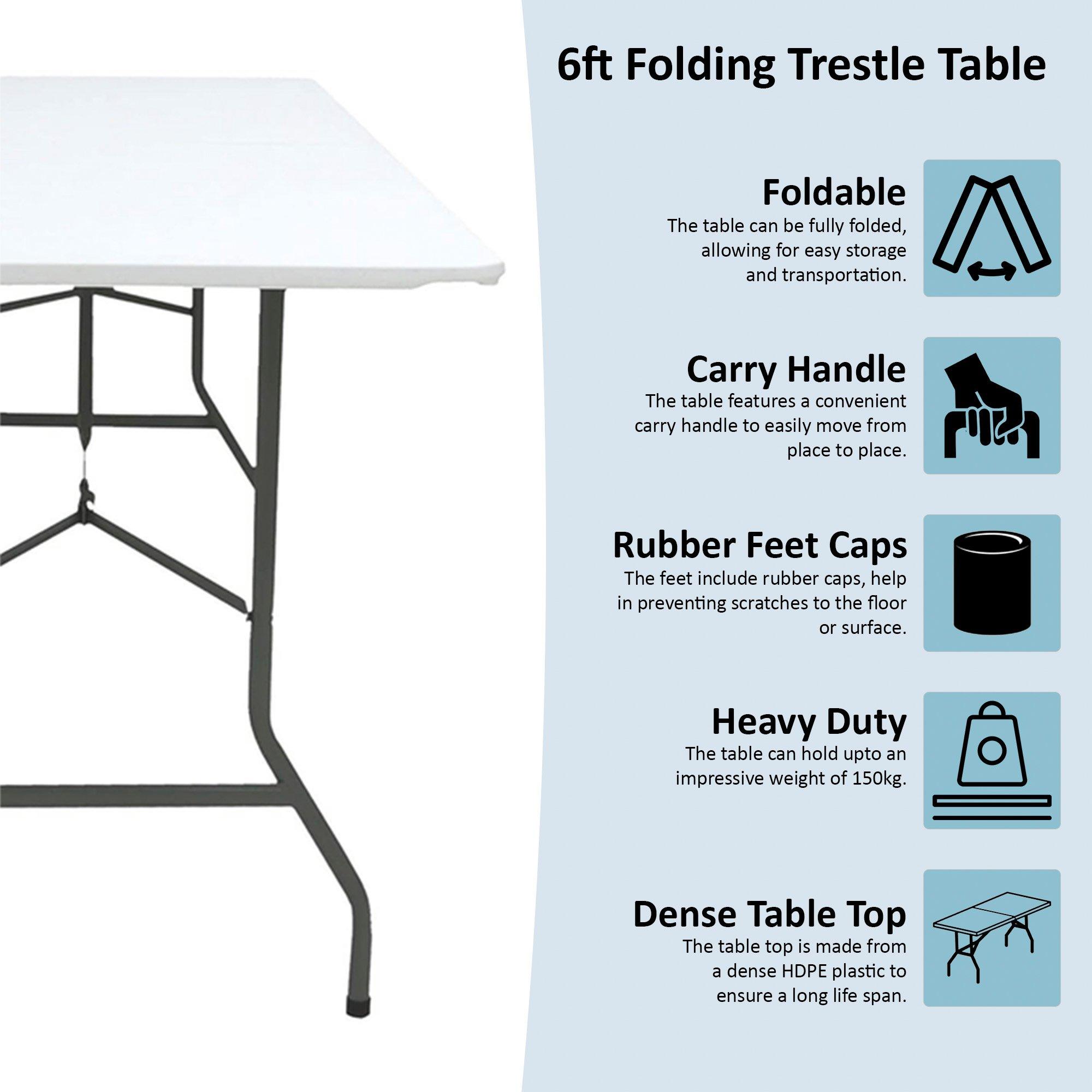 W - Lassic - Home Vida Folding Table 6ft - 8