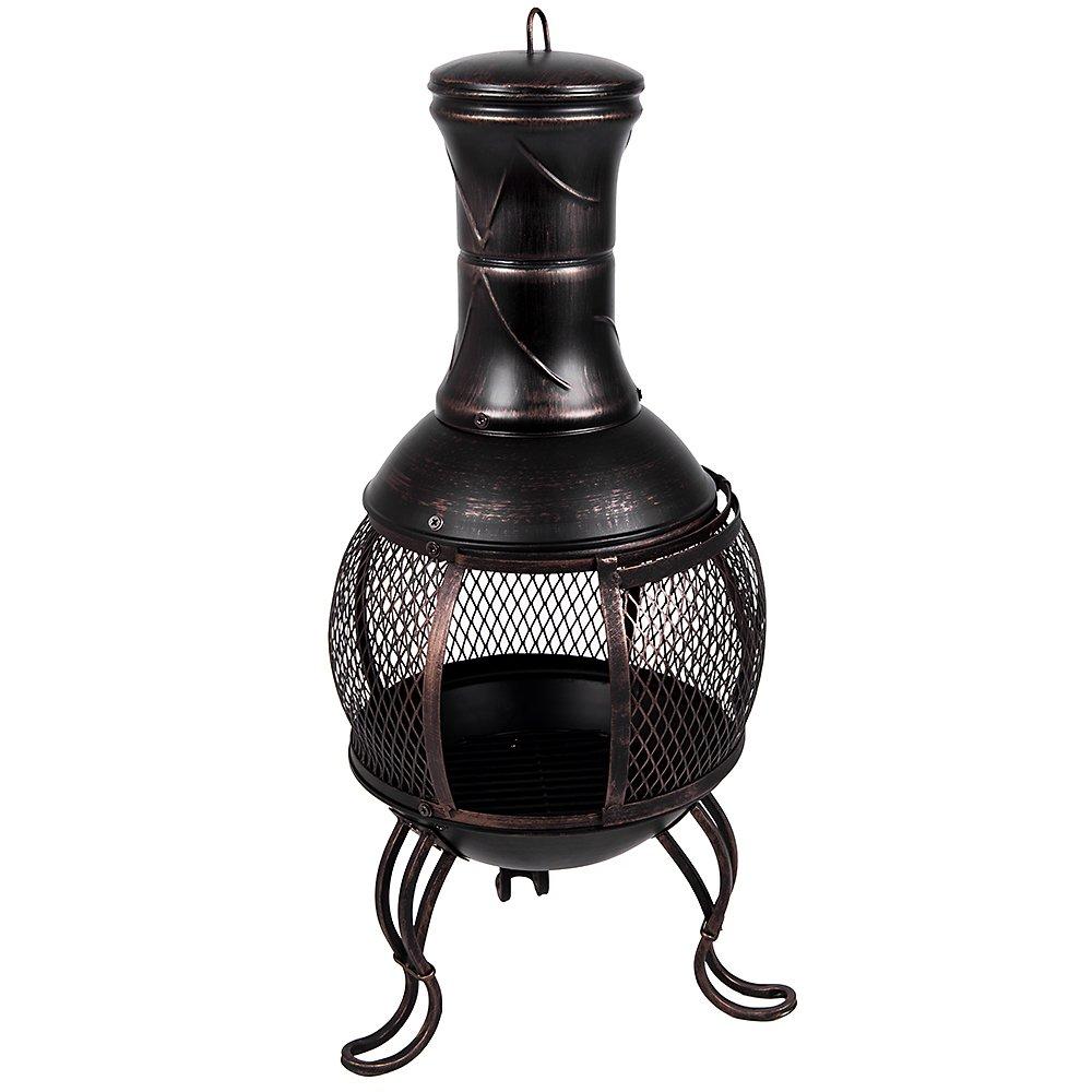 Black & Gold - Lassic - Fire Vida Black and Gold Steel Chimnea - 6