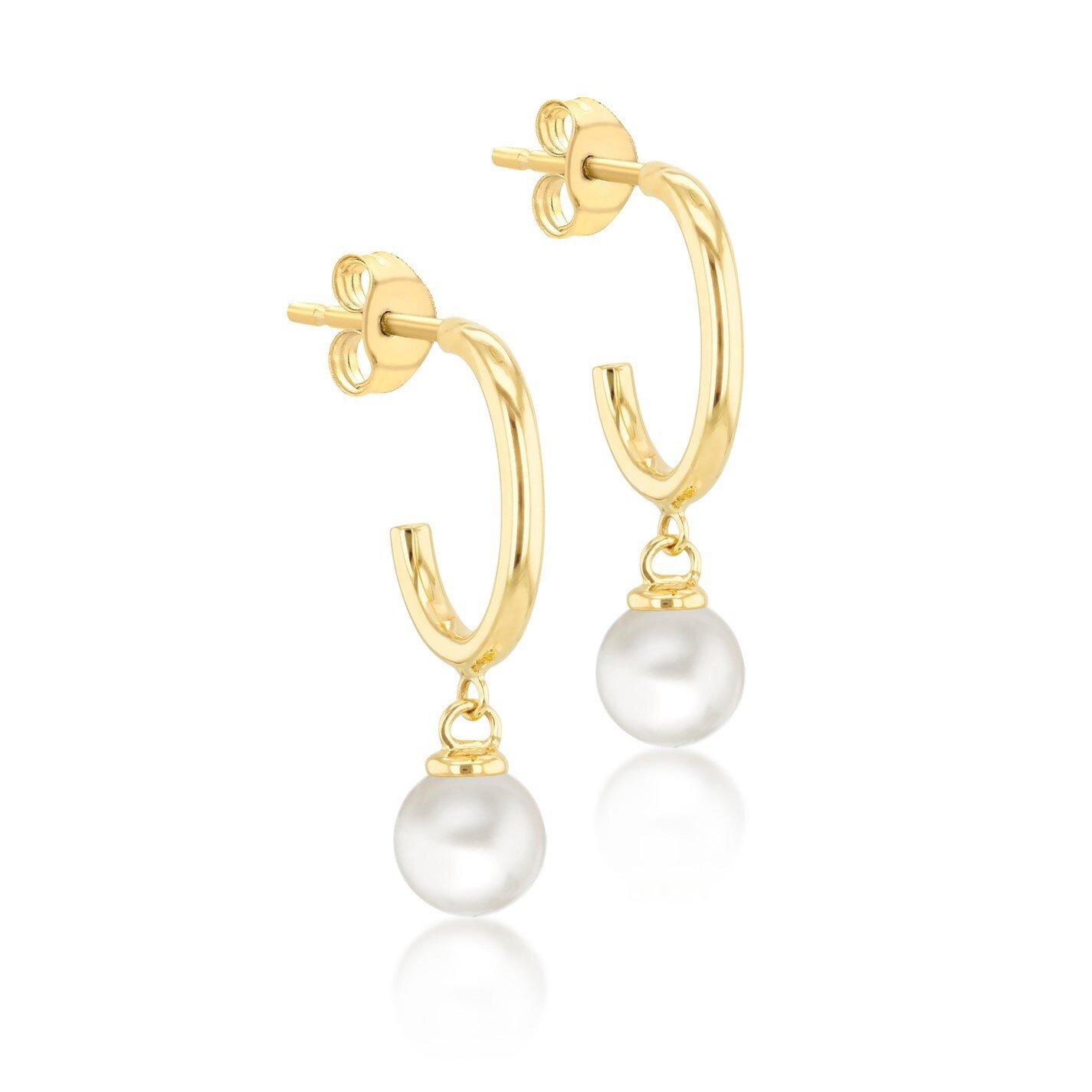 Yellow Gold - Be You - 9ct Gold Pearl Drop stud Earring - 1