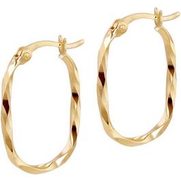 Be You 9ct Gold Twisted Oval Hoops