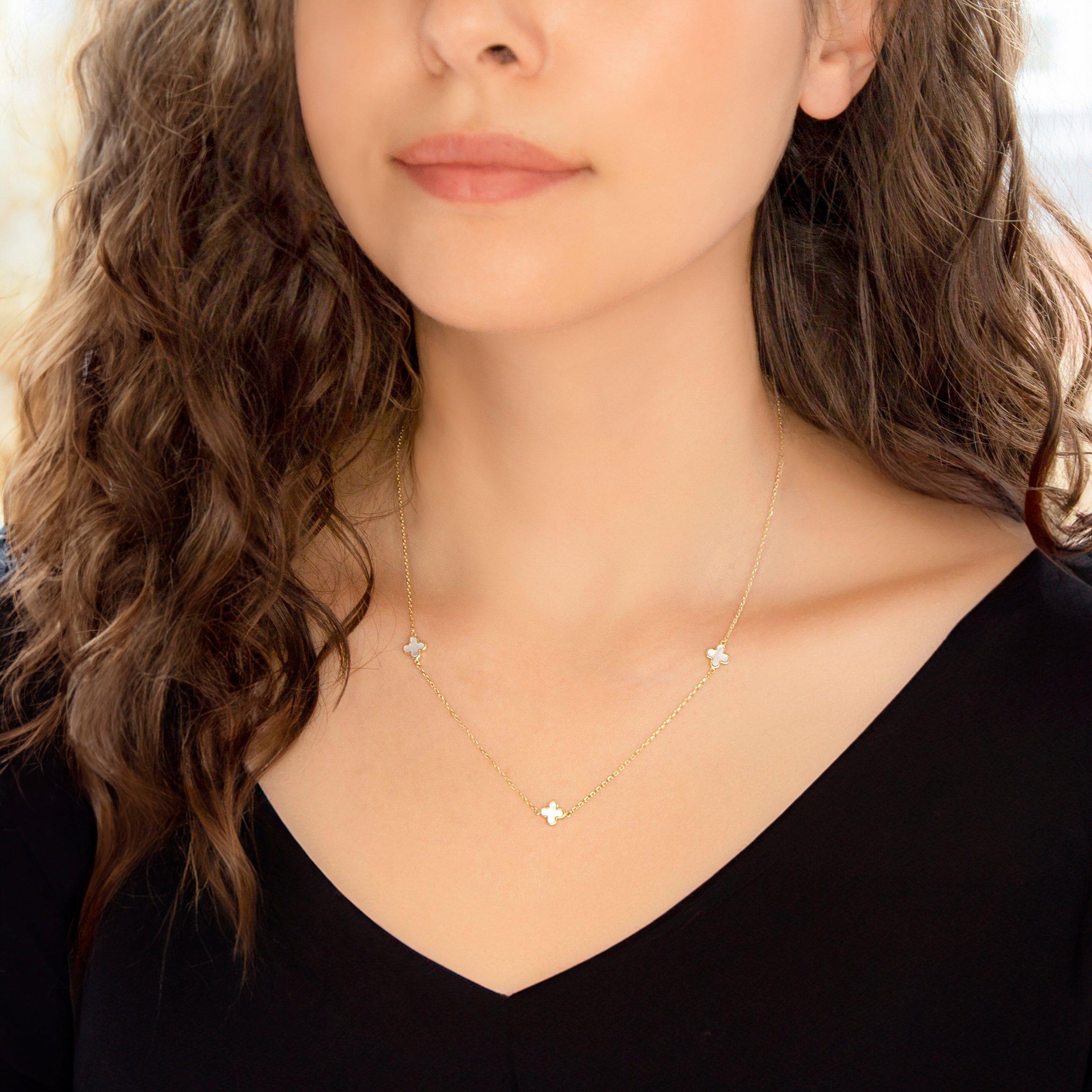 Yellow Gold - Be You - 9ct Gold Mother of Pearl Petal Necklace - 2