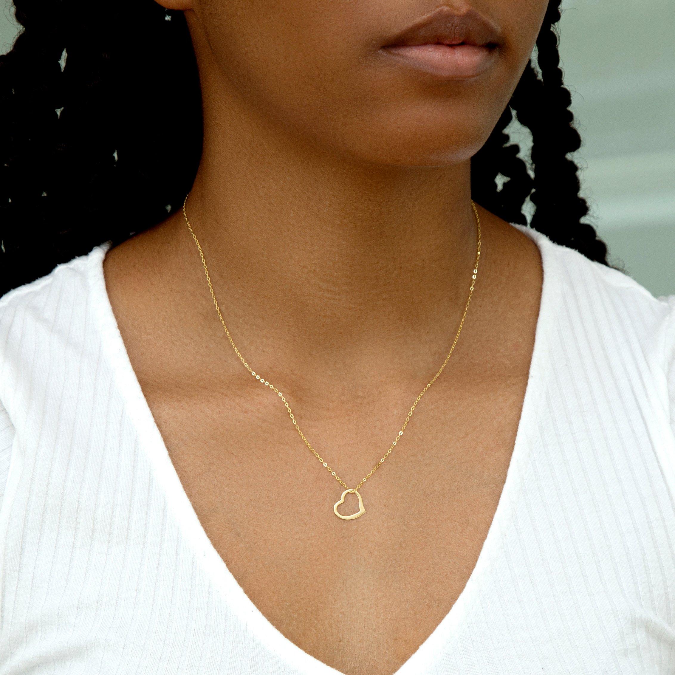 Yellow Gold - Be You - 9ct Gold Open Heart Necklace - 2