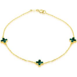 Be You 9ct Gold Malachite Petal Bracelet