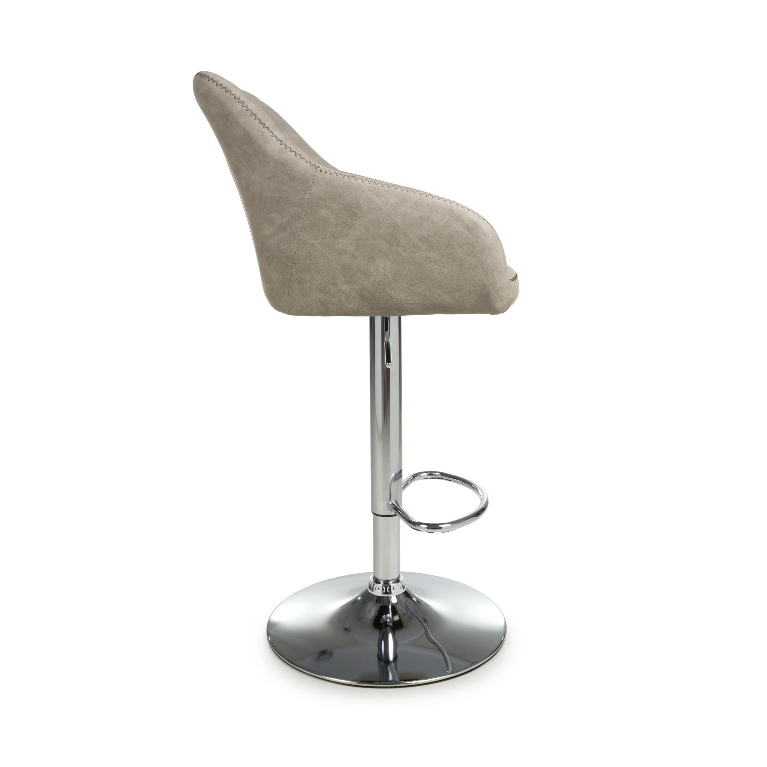 Mink - Shankar - Set of 2 Elmdon Faux Leather Bar Stools - 2