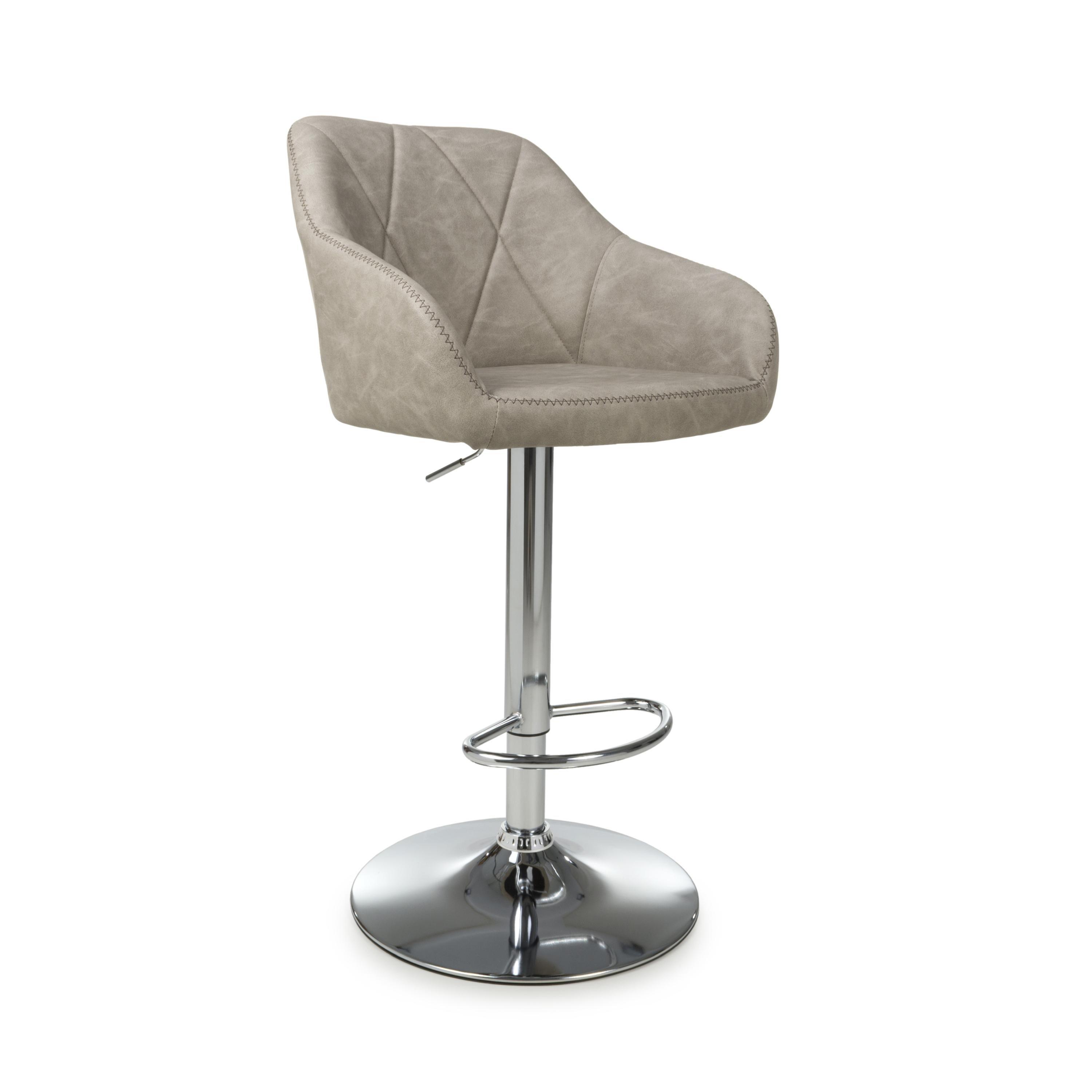 Mink - Shankar - Set of 2 Elmdon Faux Leather Bar Stools - 5