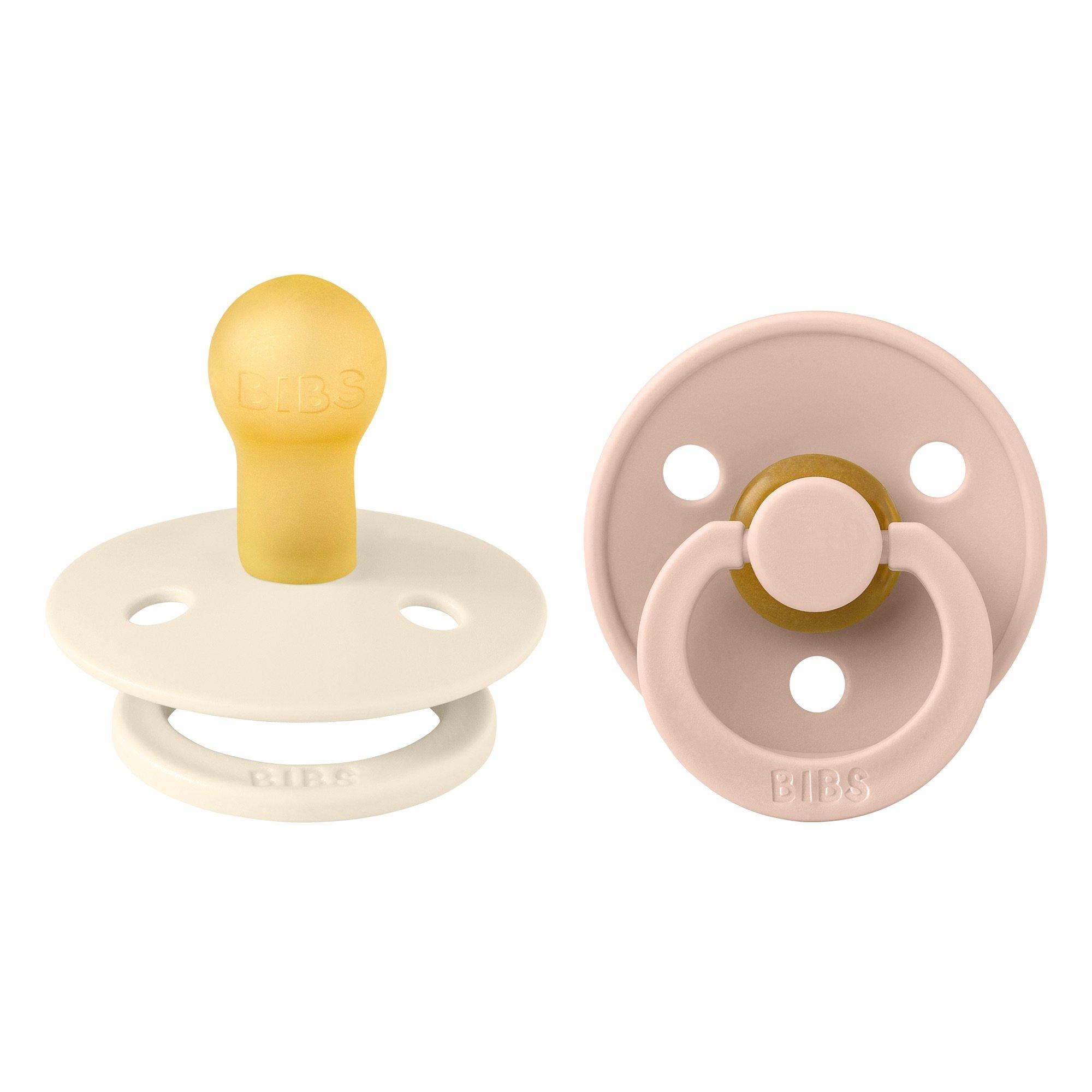 Bibs  Newborn Colour Round Latex Dummy - Iovry/Blush - 1