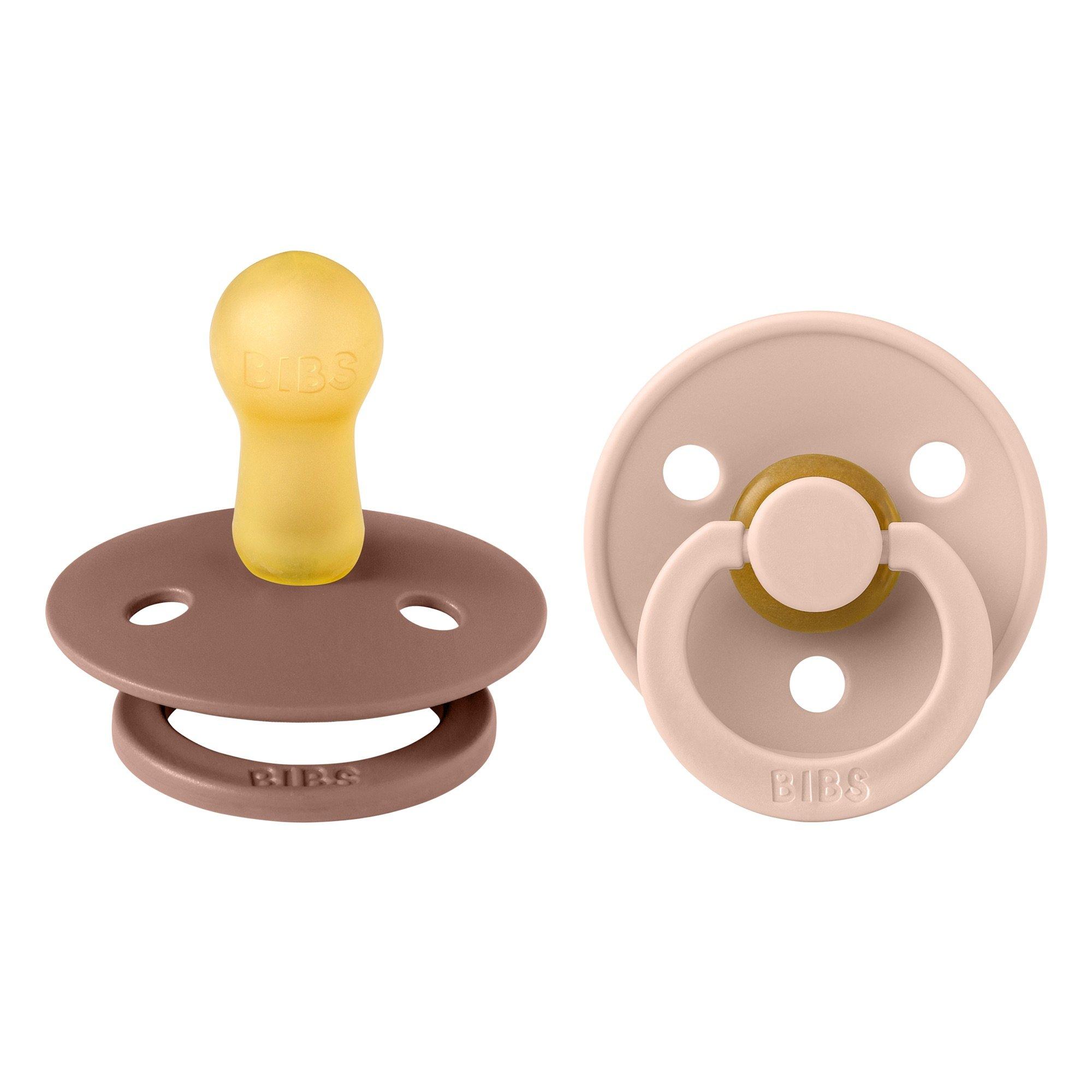 Bibs  Newborn Colour Round Latex Dummy - Woodchuck/Blush - 2