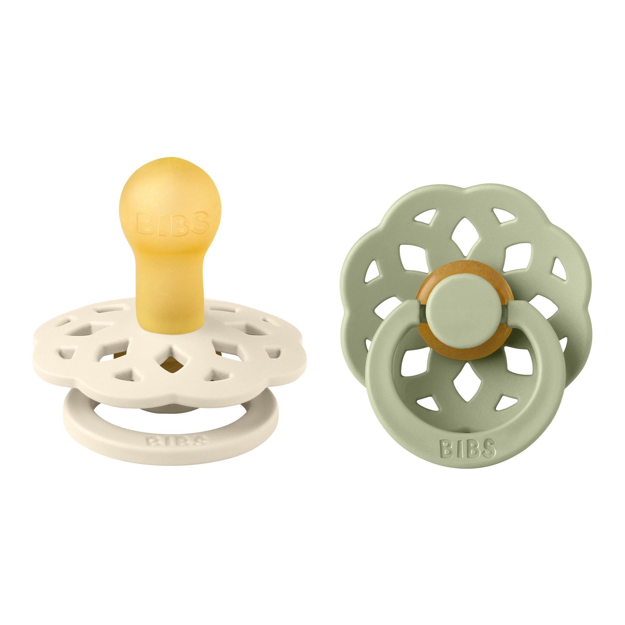 Bibs  Newborn Boheme Round Latex Dummy - Ivory / Sage - 1