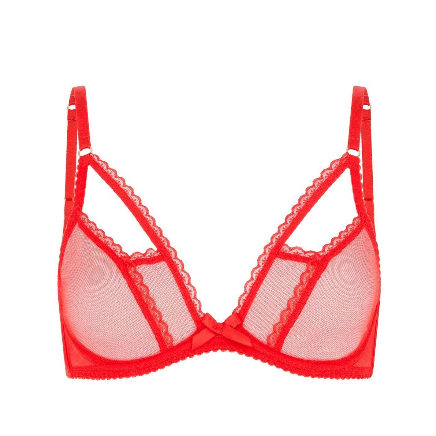 Red - Agent Provocateur - FIA Plunge Underwired Bra - 4