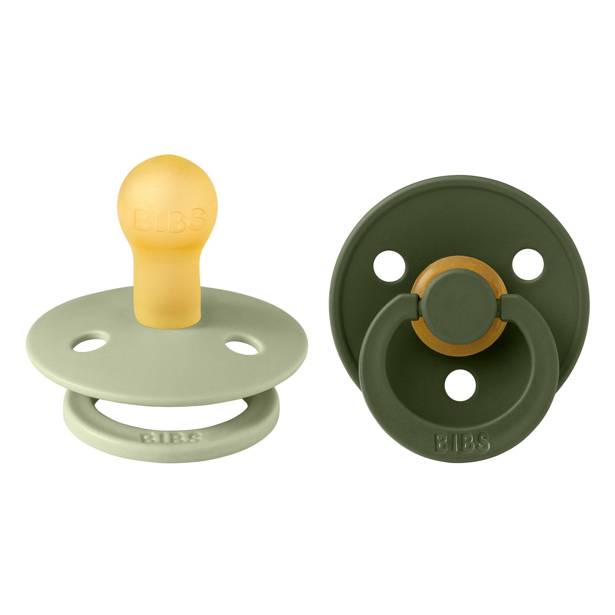 Bibs  Newborn Colour Round Latex Dummy - Sage/Hunter Grn - 2