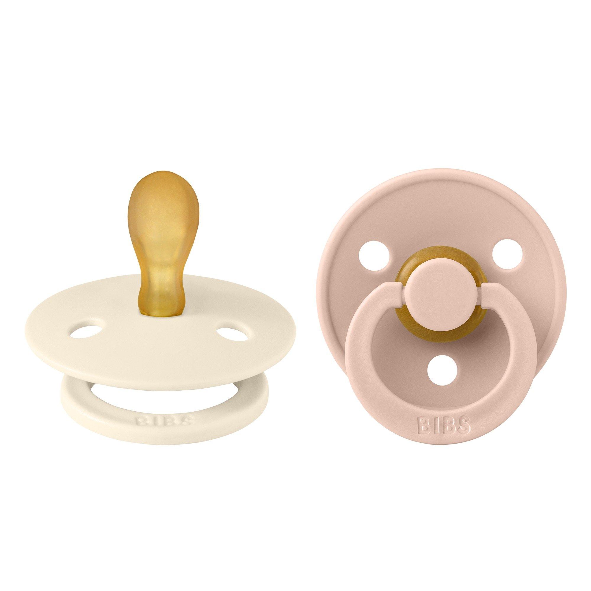 Bibs  Newborn Colour Symmetrical Latex Dummy - Ivory / Blush - 1