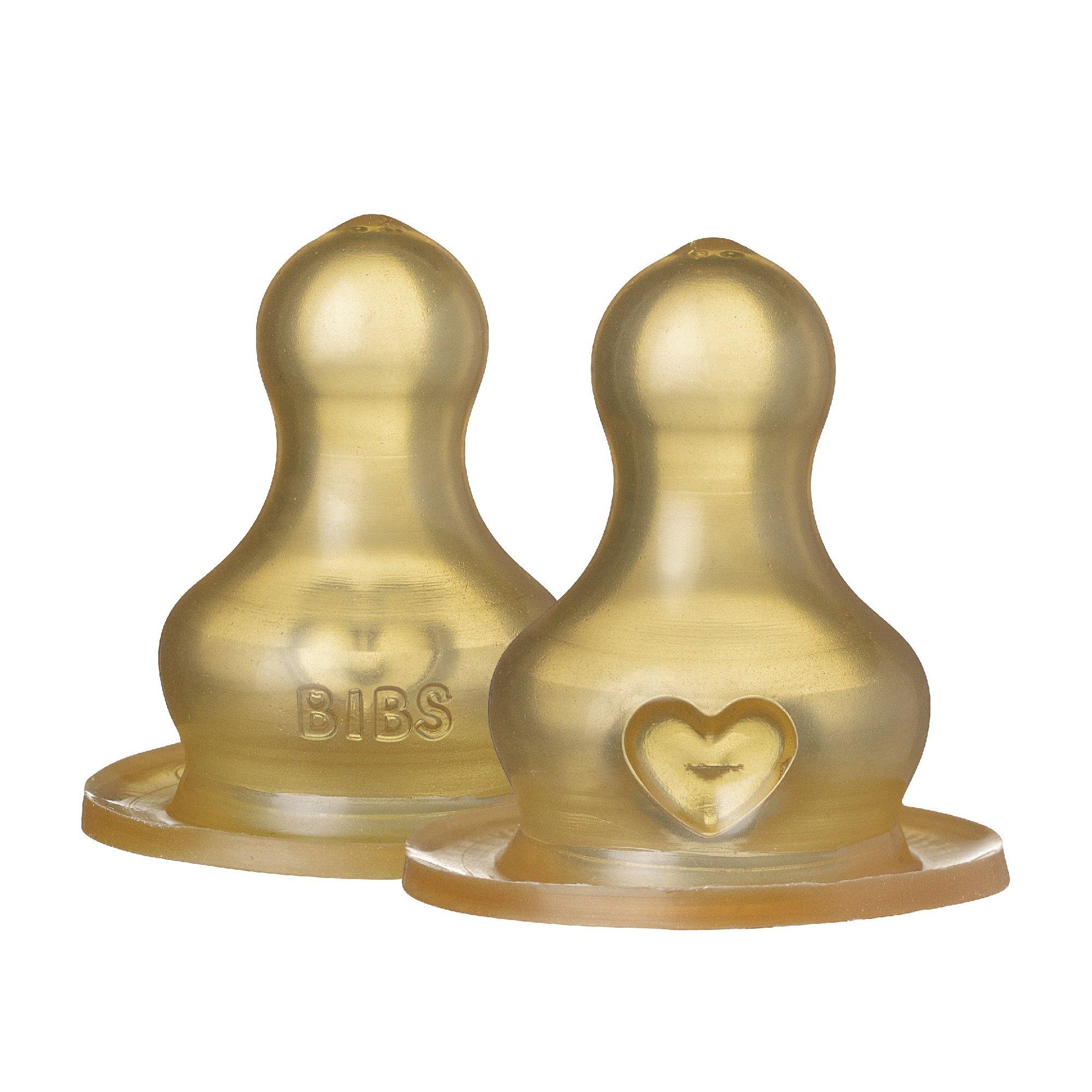 Bibs  Newborn Bottle Nipple 2 Pack - Slow Flow - Clear - Onesz
