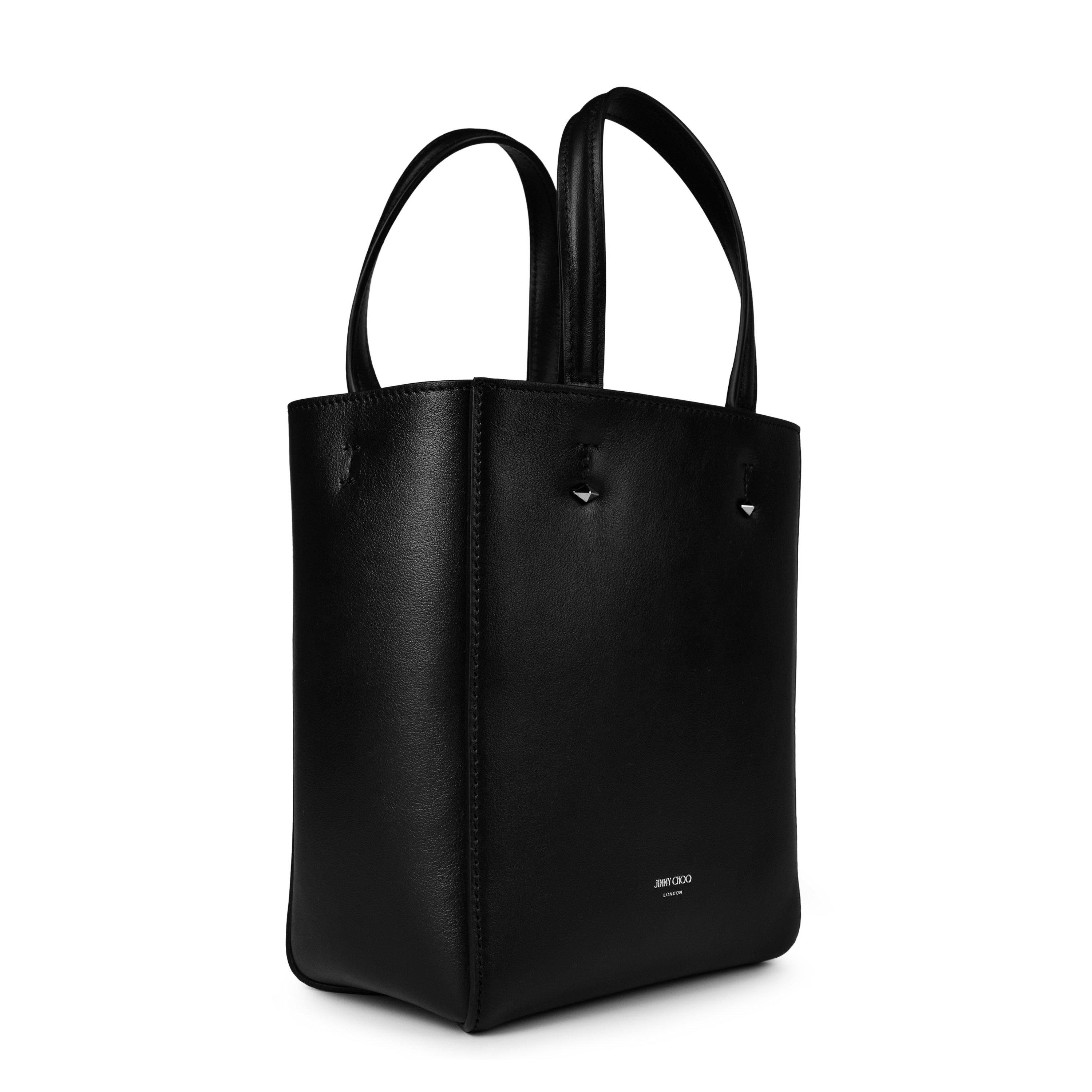 BLACK/SILVER - Jimmy Choo - Women's Lenny North South Tote Bag - 6