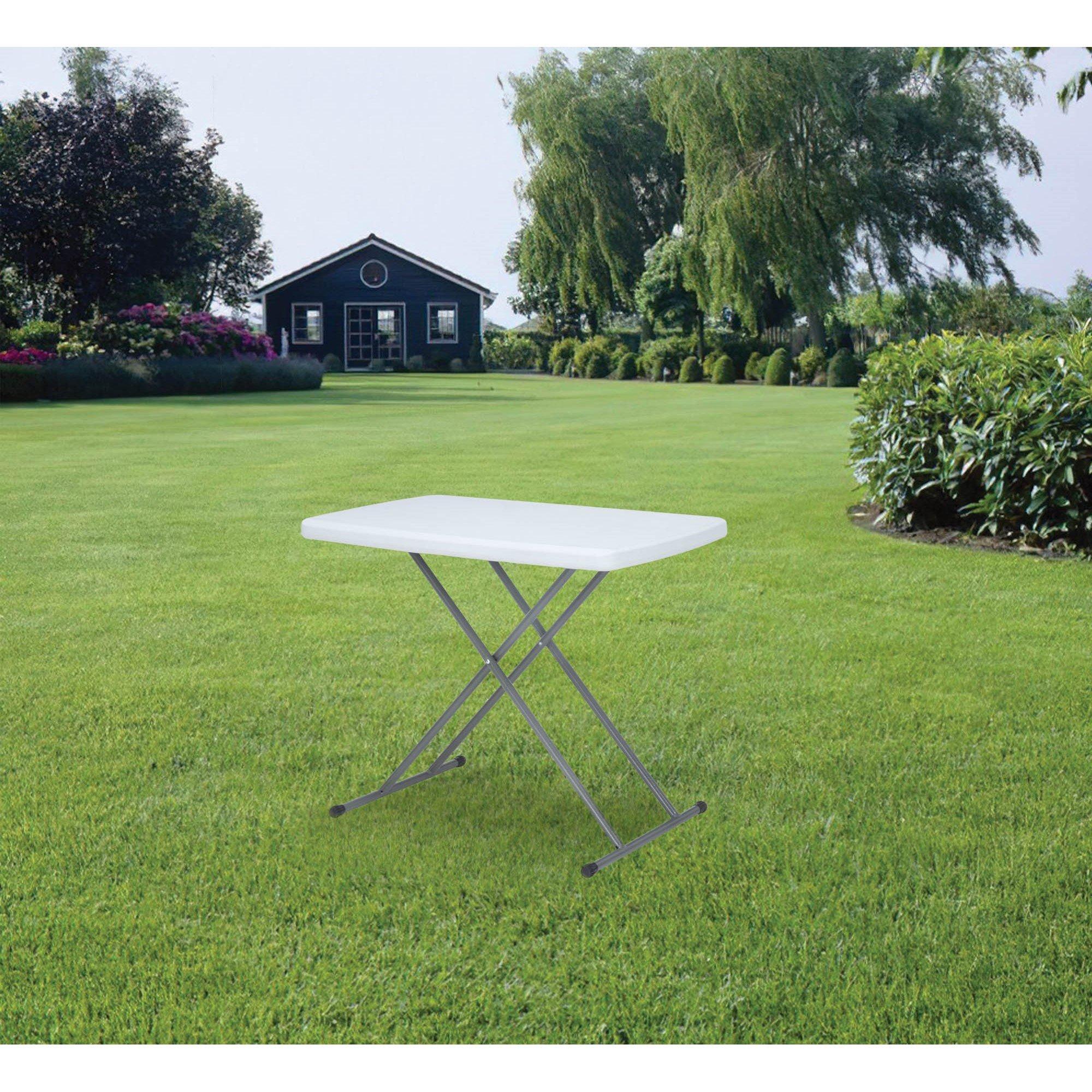 White/Grey - Streetwize - Outdoor Adjustable Height Table (75 x 50cm) - 2