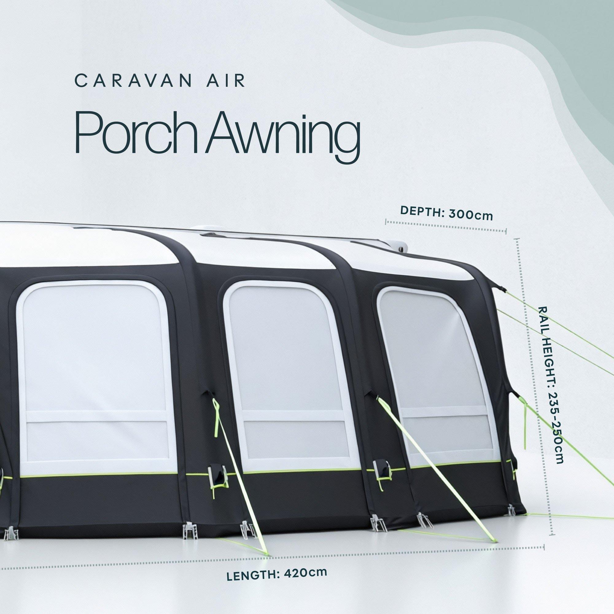 Black/Grey - Streetwize - Skyliner 420 Single Air Awning - Black/Silver - 3