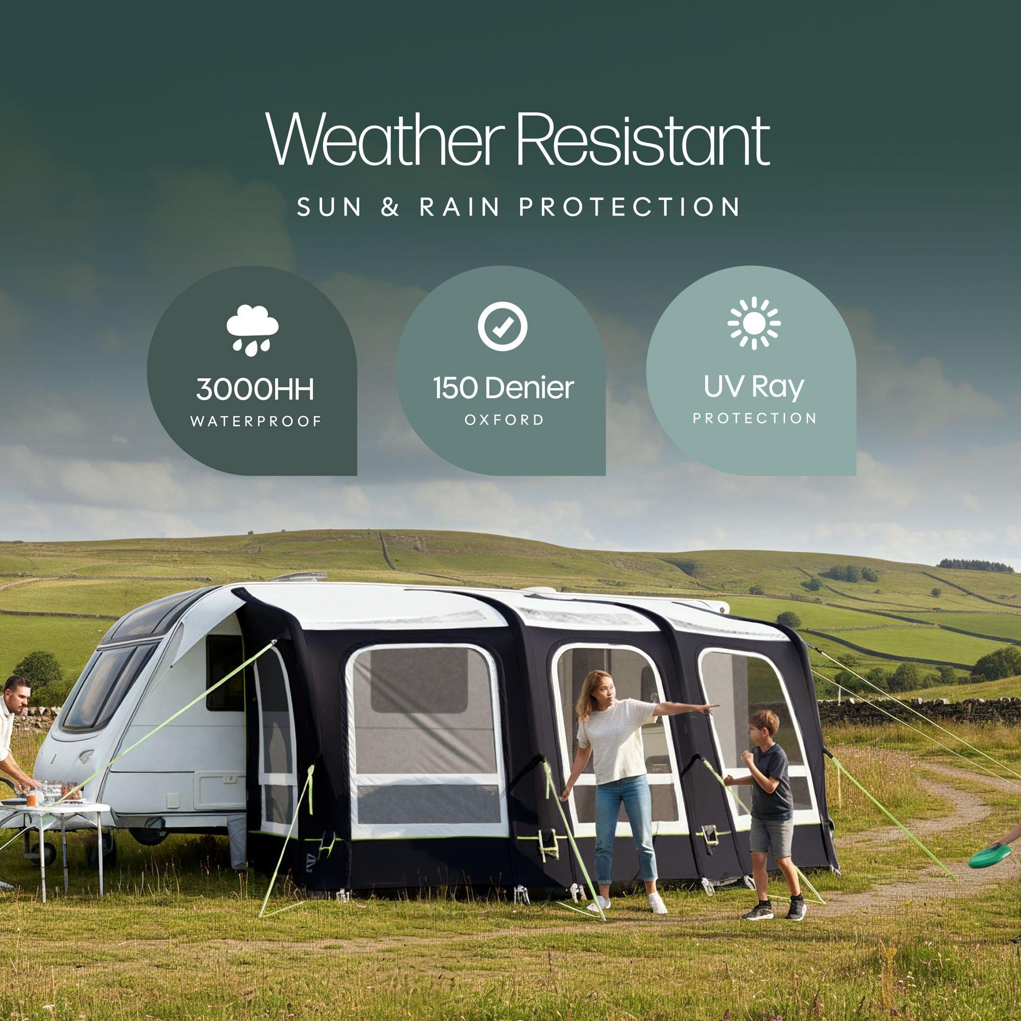 Black/Grey - Streetwize - Skyliner 420 Single Air Awning - Black/Silver - 4