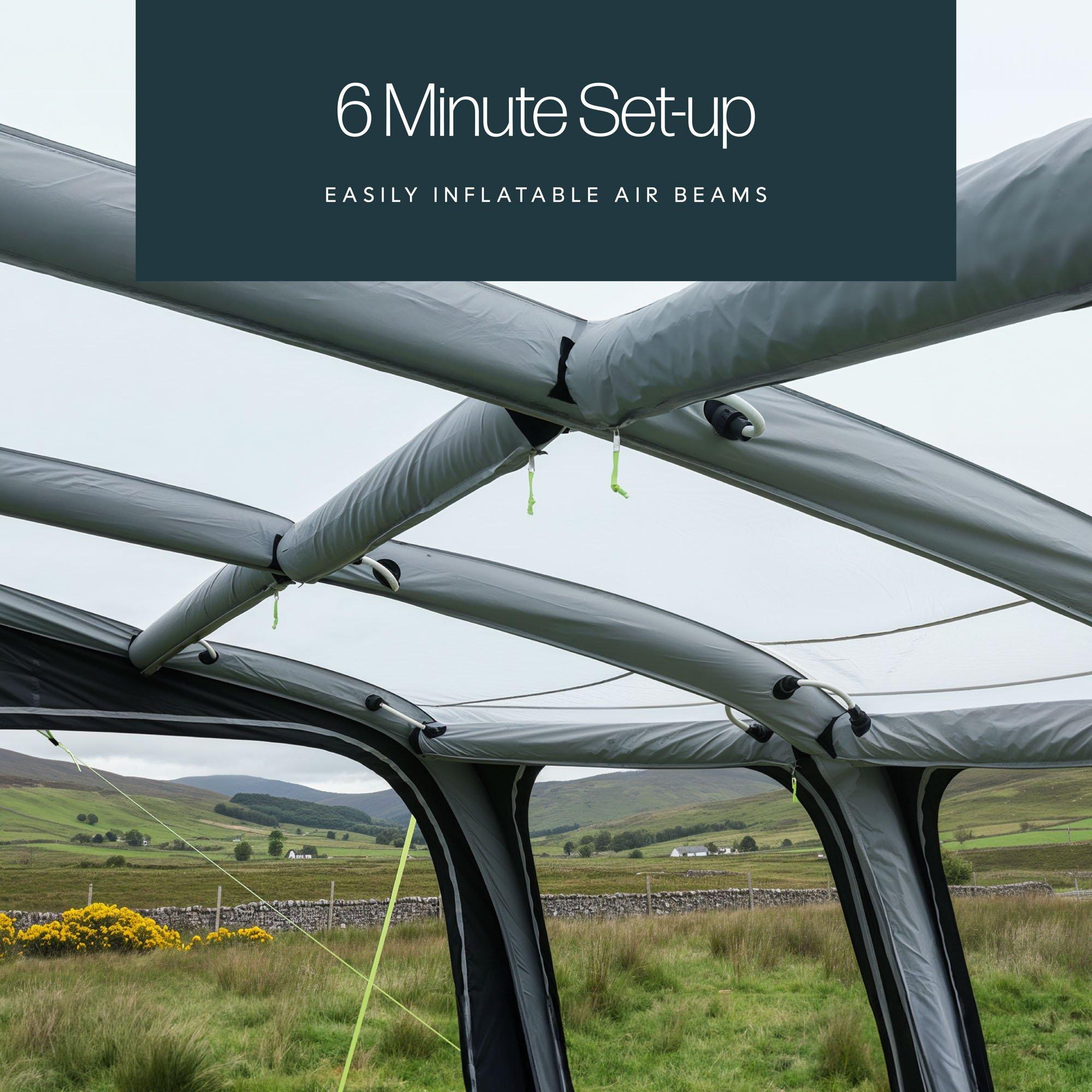 Black/Grey - Streetwize - Skyliner 420 Single Air Awning - Black/Silver - 5