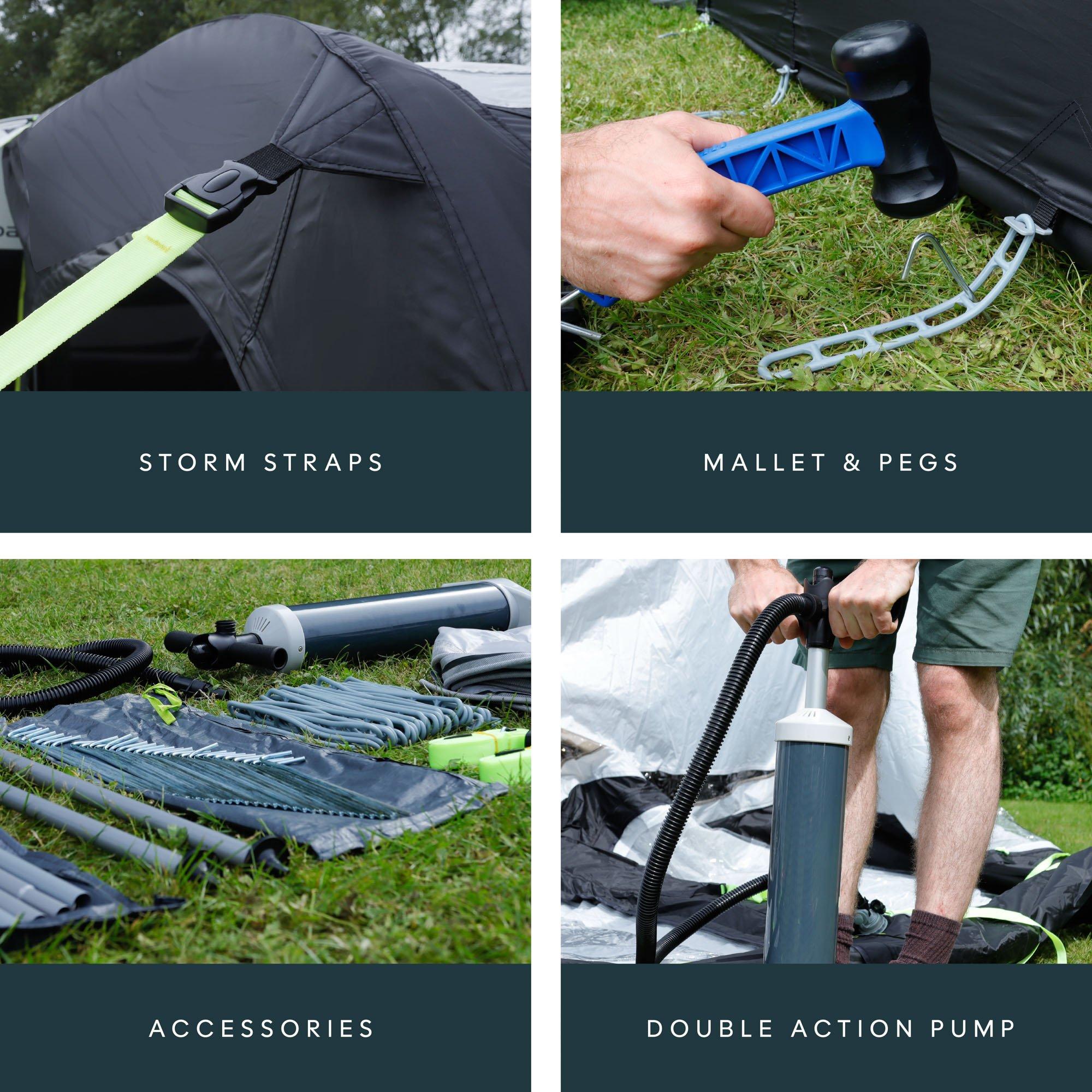 Black/Grey - Streetwize - Skyliner 420 Single Air Awning - Black/Silver - 6