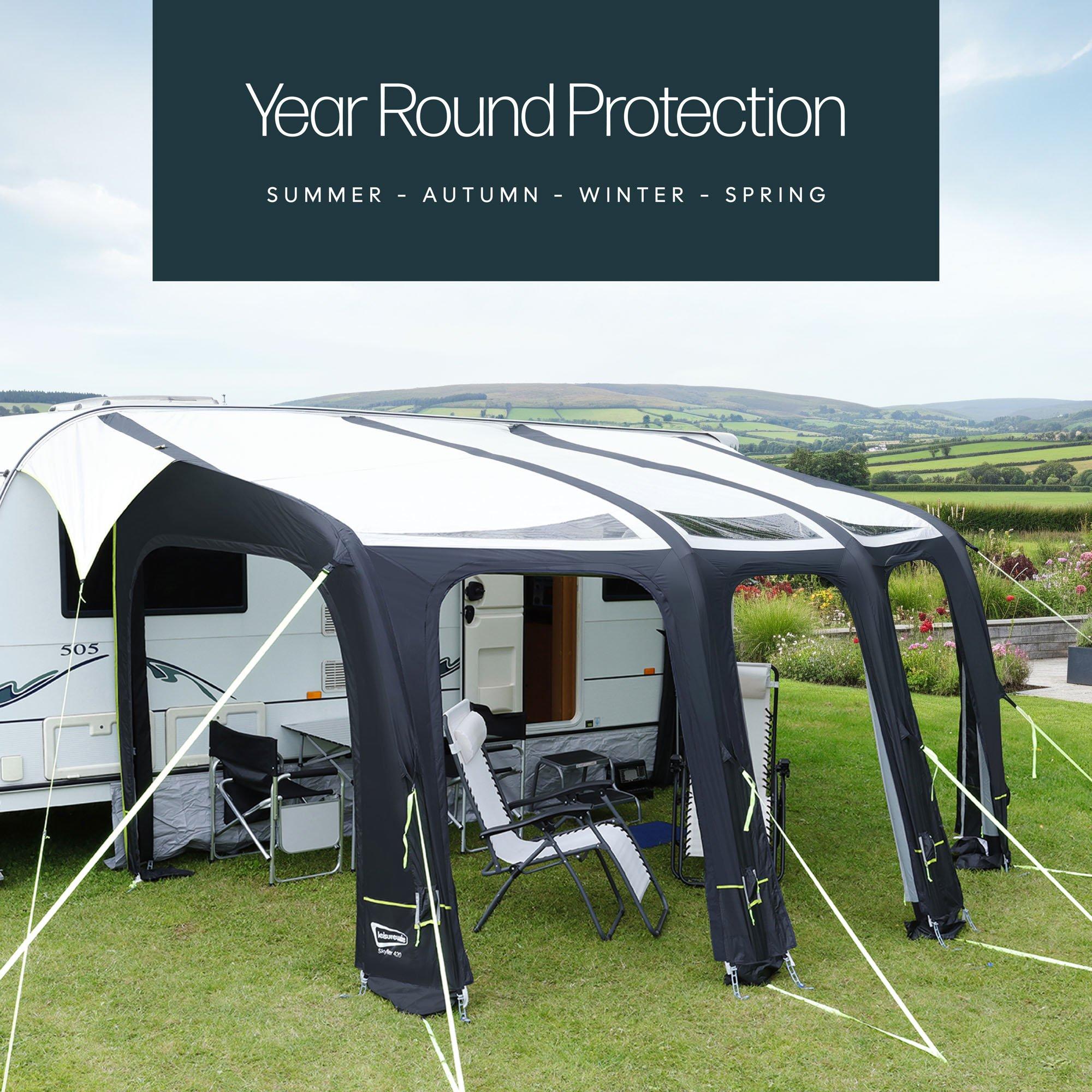 Black/Grey - Streetwize - Skyliner 420 Single Air Awning - Black/Silver - 7