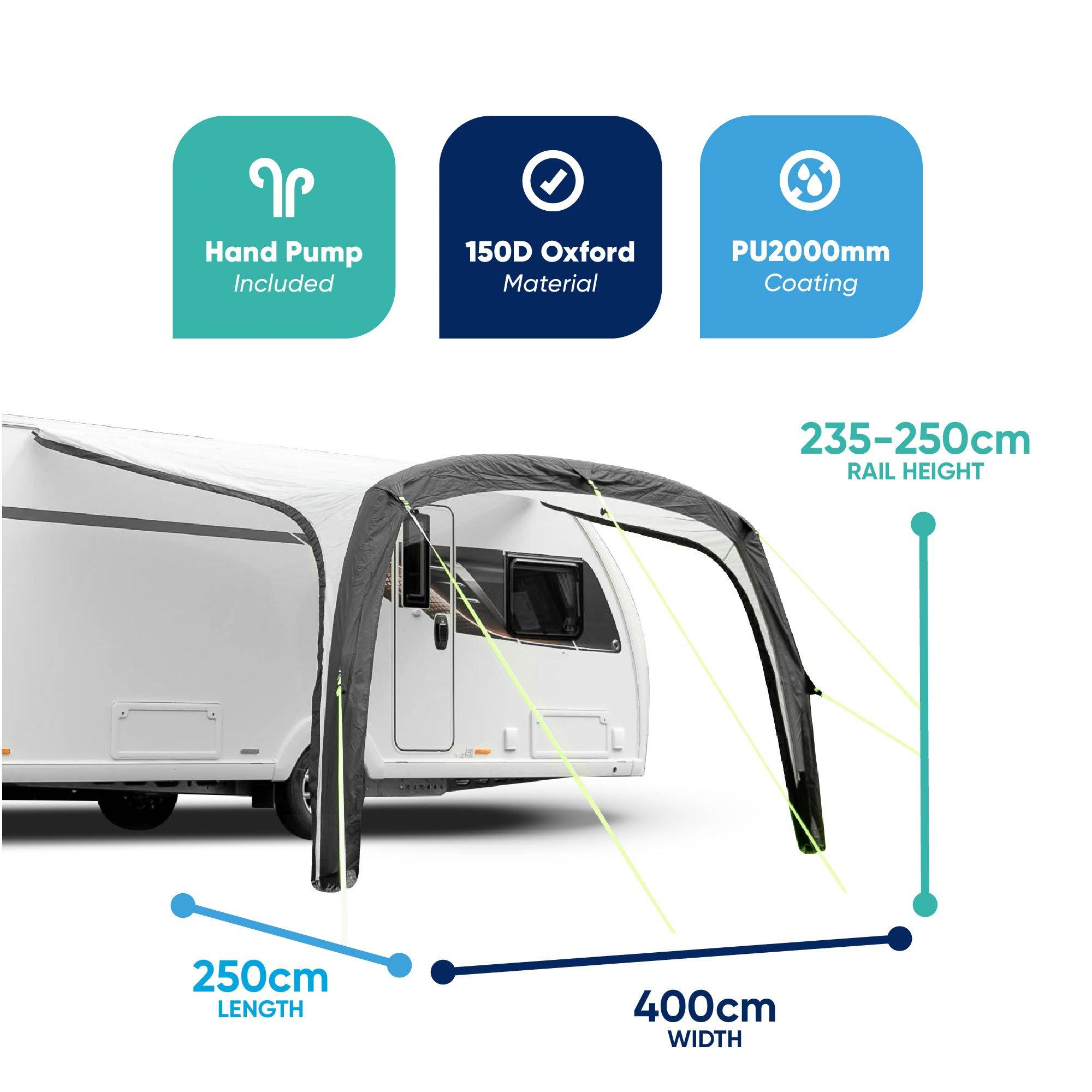 Silver/Black - Streetwize - Solar 4000 Air Awning - 2